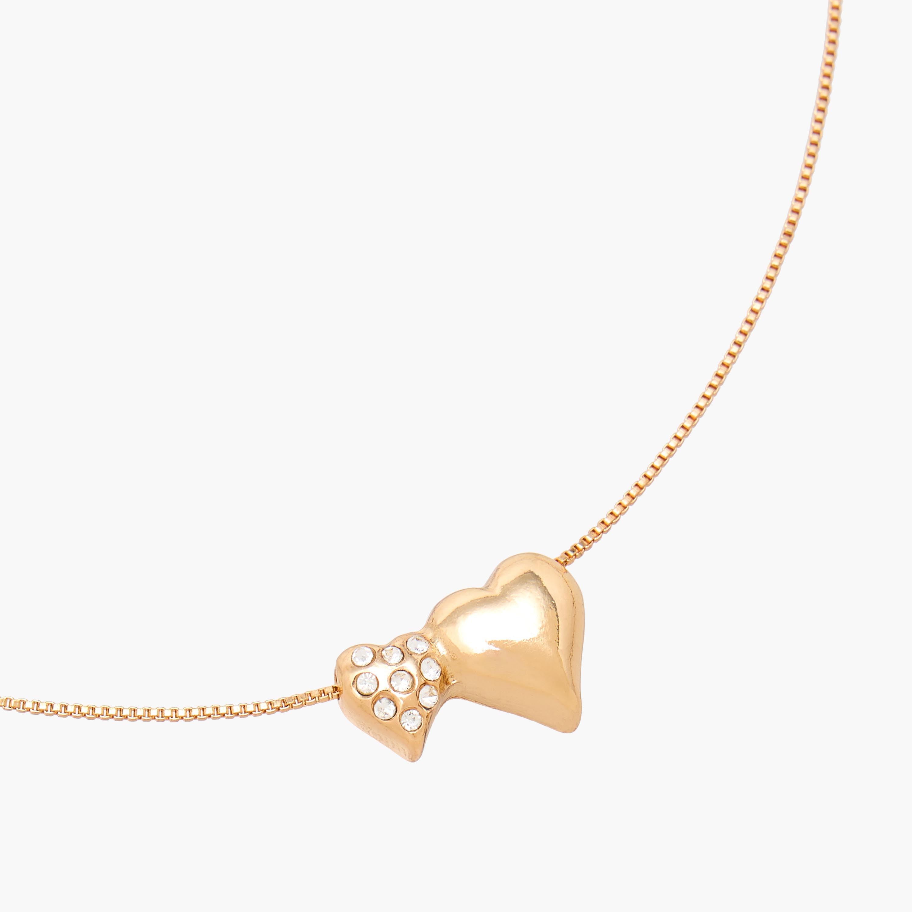 Gold Tone Embellished Heart Pendant Necklace-women-watchesandjewellery-jewellery-necklacesandpendants-image-4