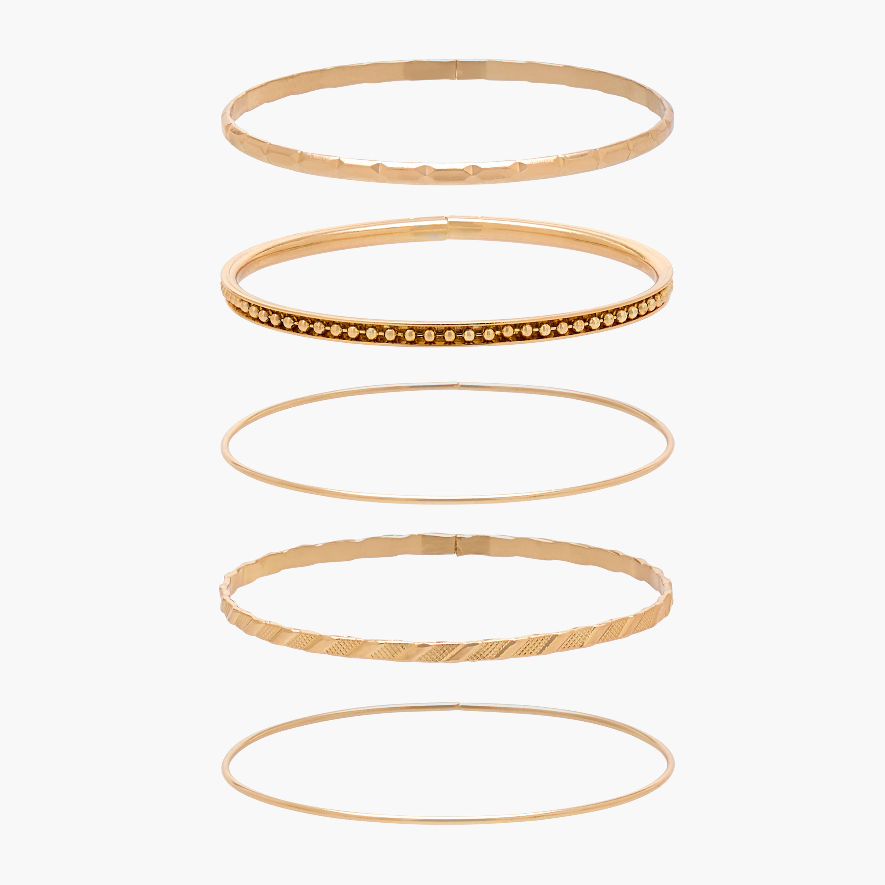 Pack of 4 Gold Tone Textured Bangle-women-watchesandjewellery-jewellery-banglesandbracelets-image-1