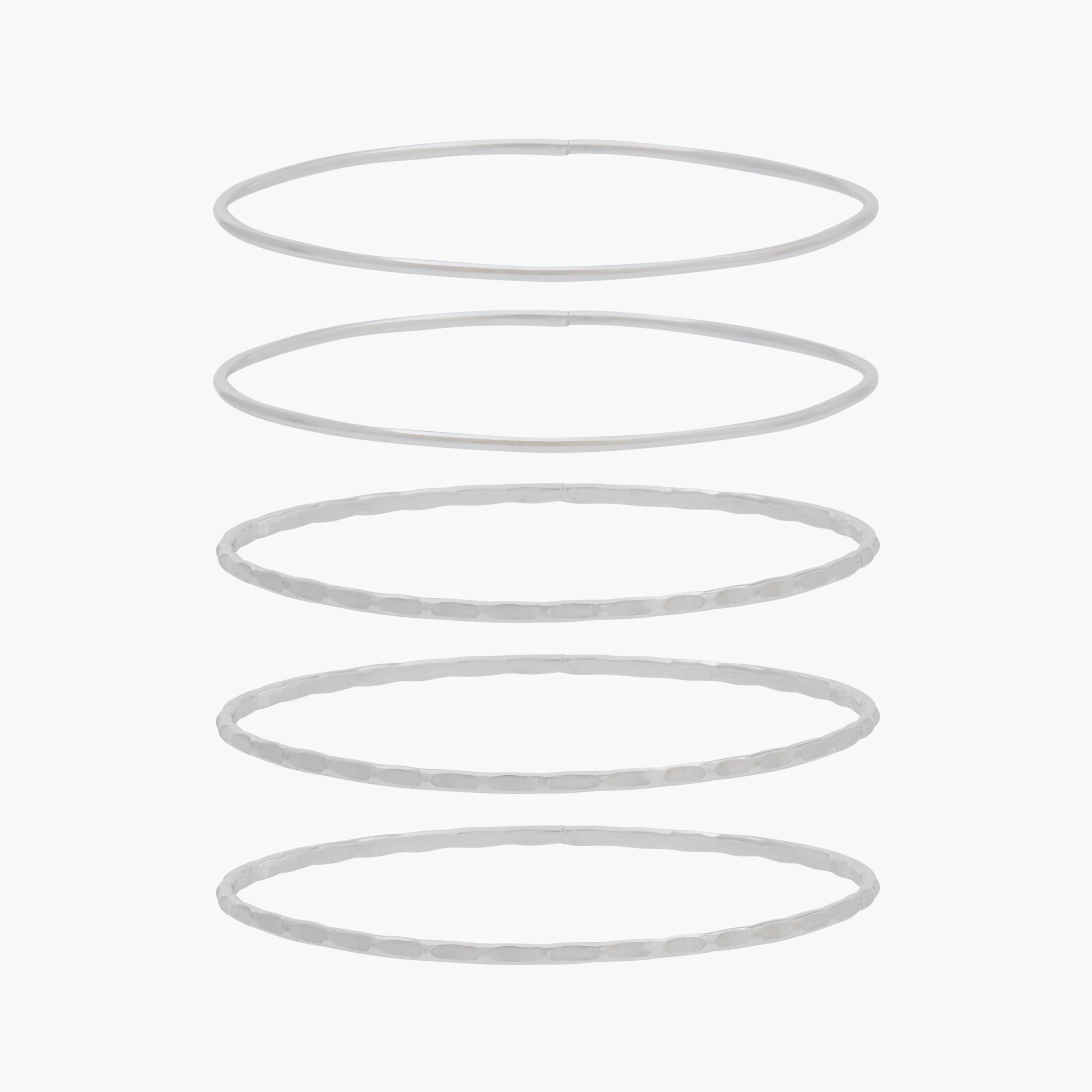 Pack of 5 Silver Tone Bangle-women-watchesandjewellery-jewellery-banglesandbracelets-image-1