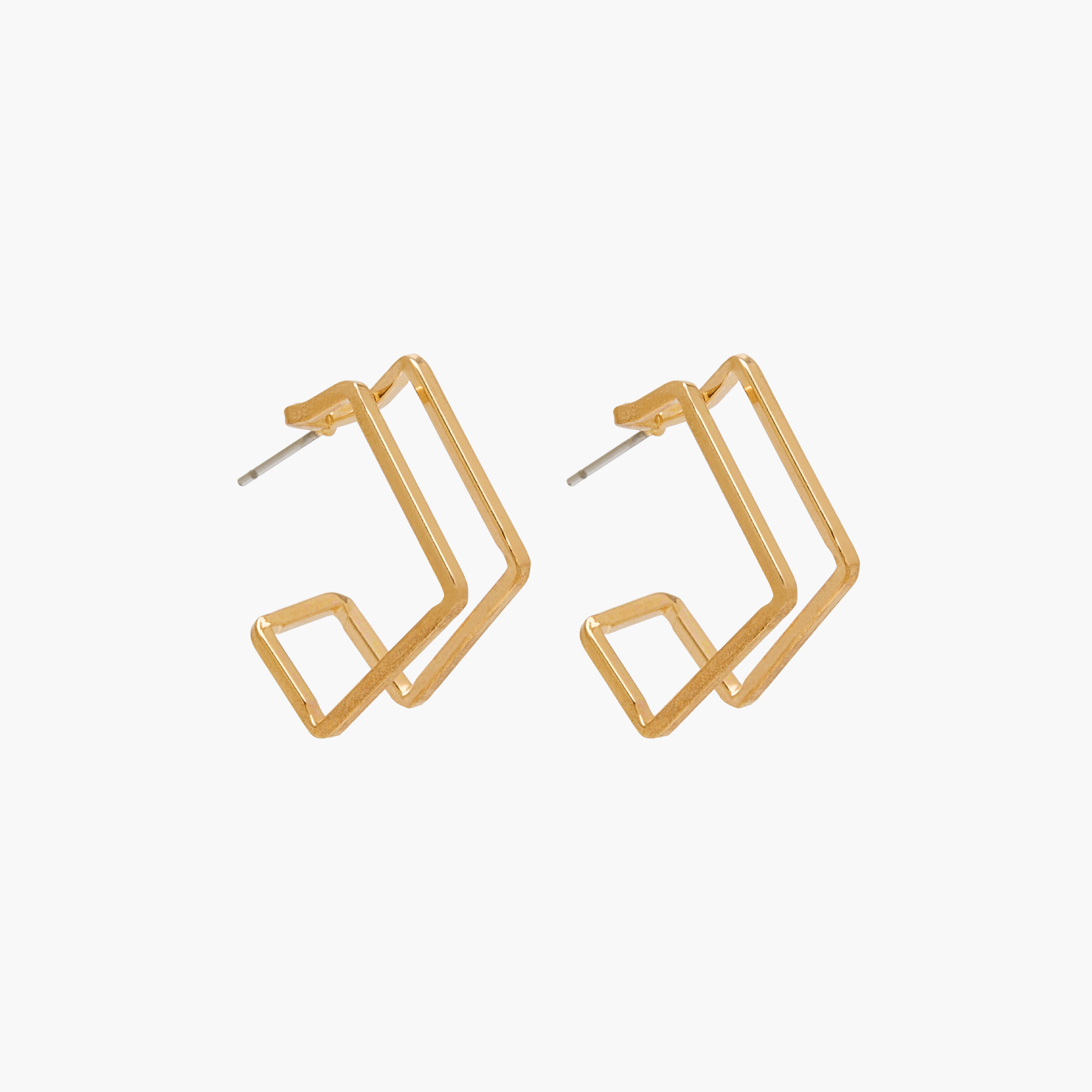 Pack of 3 Gold Tone Hoop Earrings with Pushback Closure-women-watchesandjewellery-jewellery-earrings-image-2