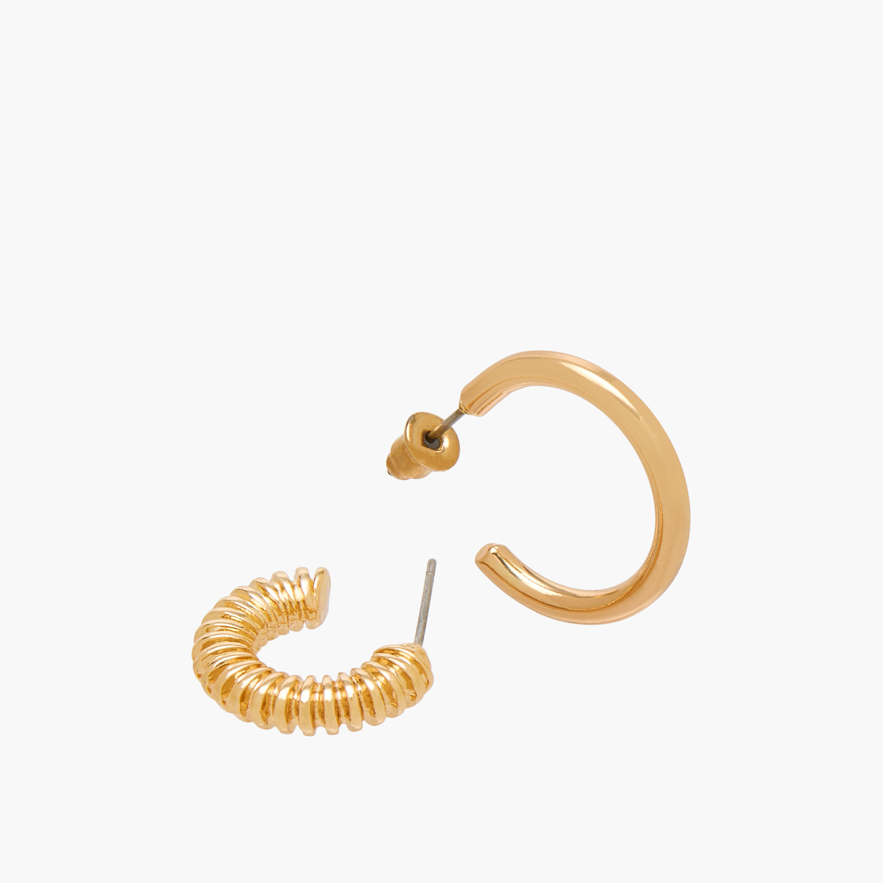Pack of 3 Gold Tone Hoop Earrings with Pushback Closure-women-watchesandjewellery-jewellery-earrings-image-5