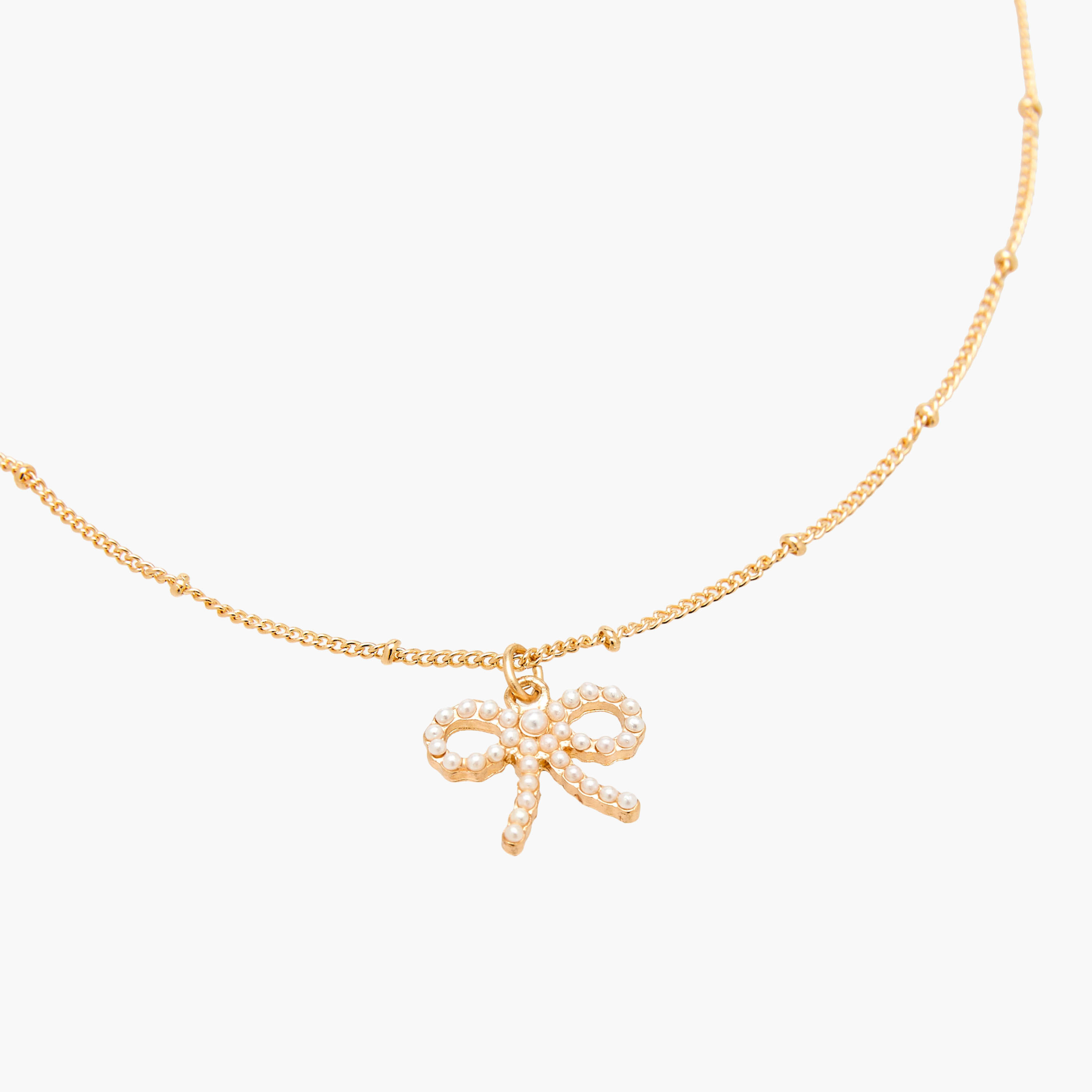 Set of 2 - Bow Embellished Gold Tone Pendant Necklace and Earrings-women-watchesandjewellery-jewellery-jewellerysets-image-3