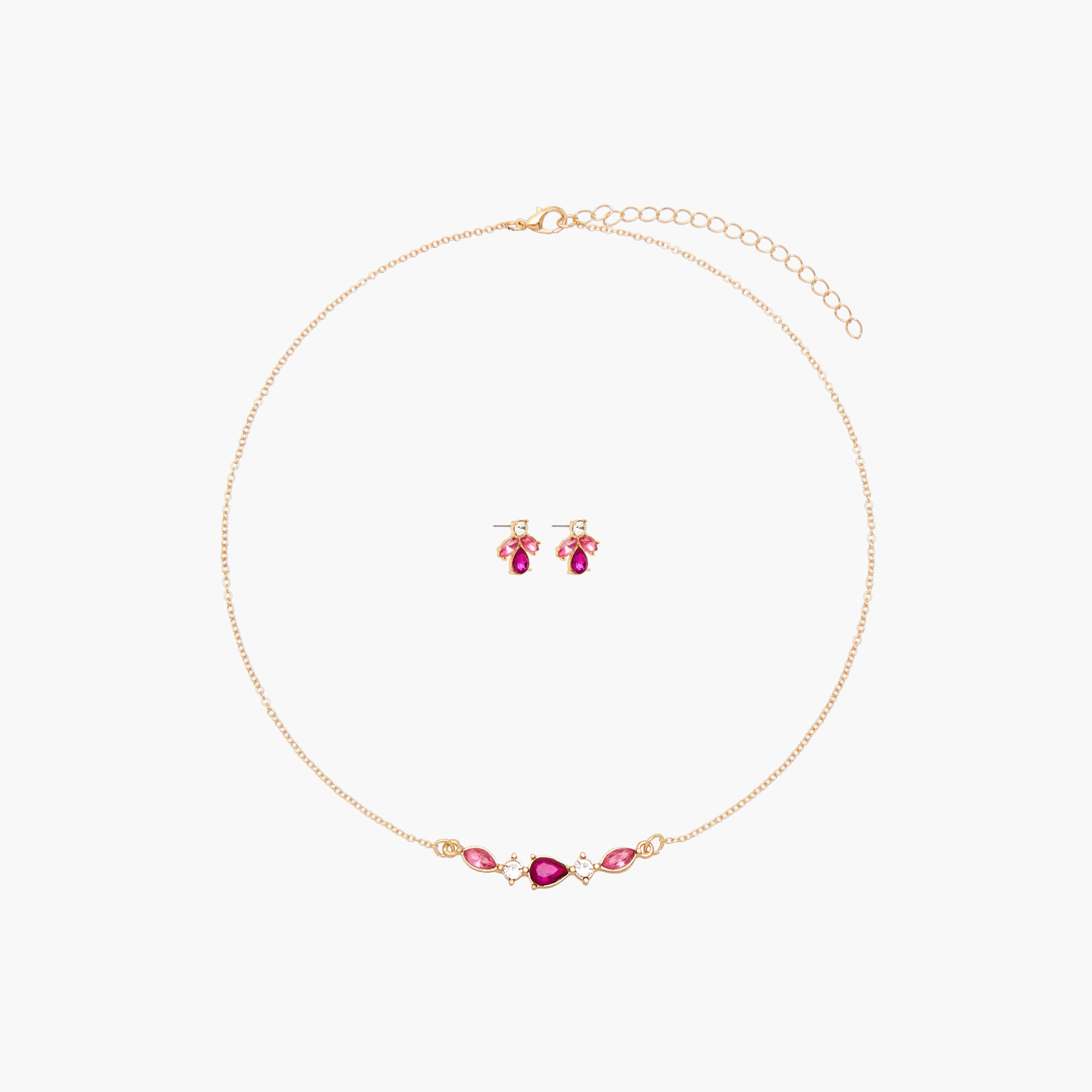 طقم عقد وحلقان مرصّع بالأحجار قطعتين-women-watchesandjewellery-jewellery-jewellerysets-image-1