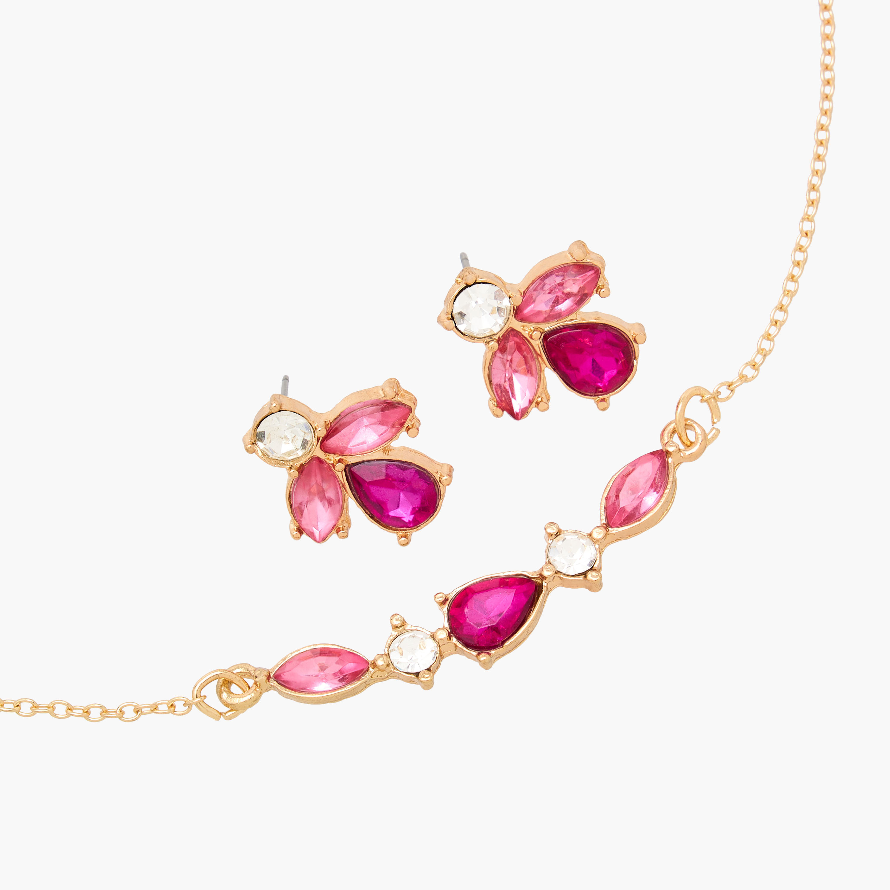 طقم عقد وحلقان مرصّع بالأحجار قطعتين-women-watchesandjewellery-jewellery-jewellerysets-image-3