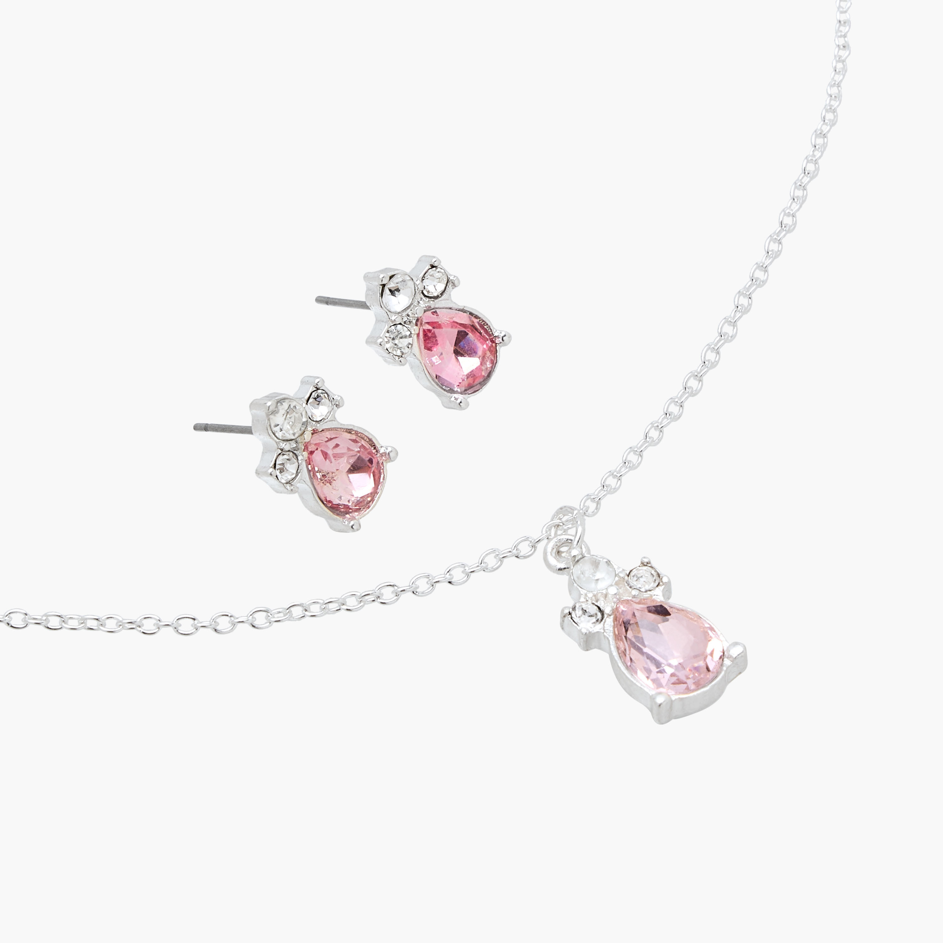 Set of 2 - Stone Embellished Pendant Necklace and Earrings-women-watchesandjewellery-jewellery-jewellerysets-image-3