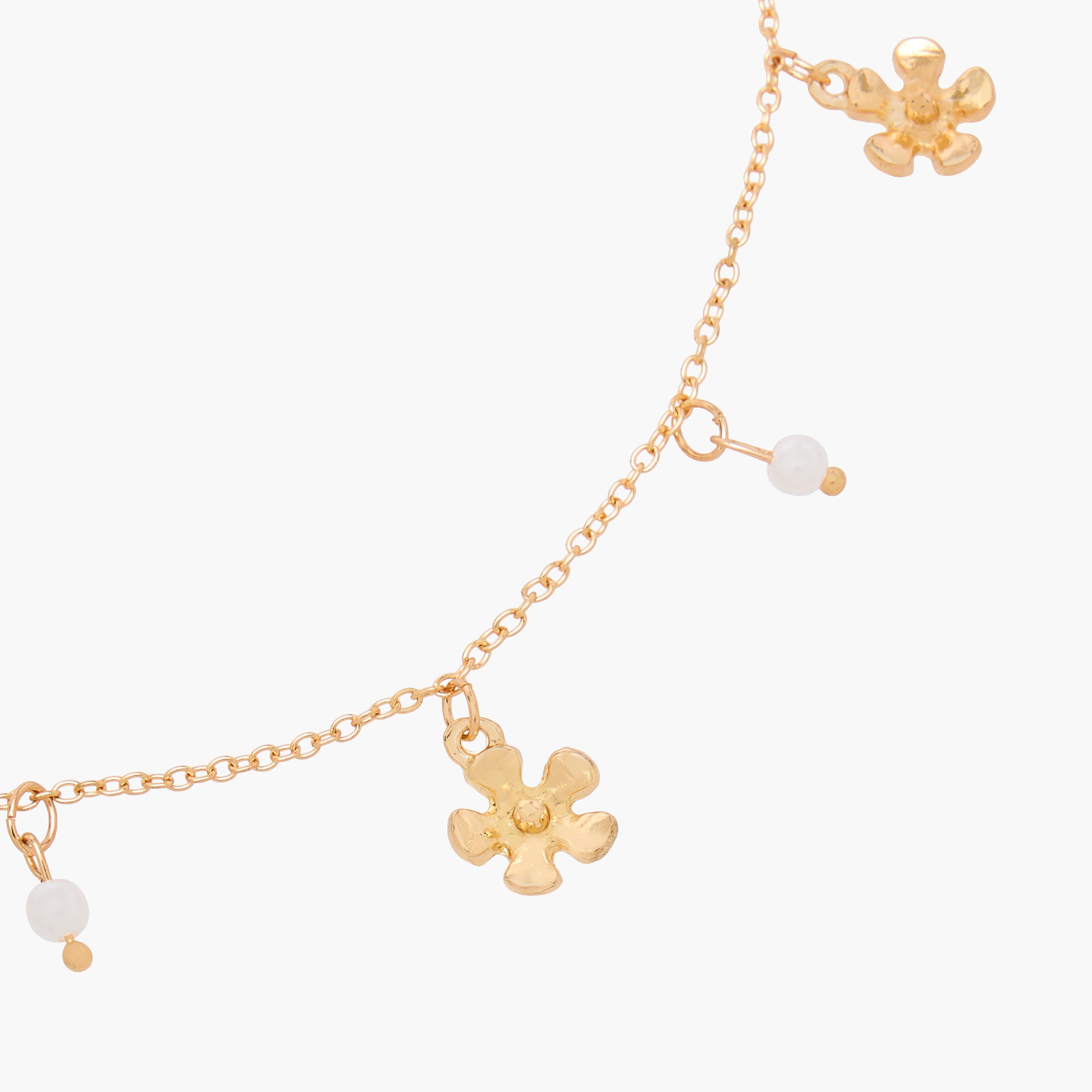 Gold Tone Necklace with Floral Charm-women-watchesandjewellery-jewellery-necklacesandpendants-image-4