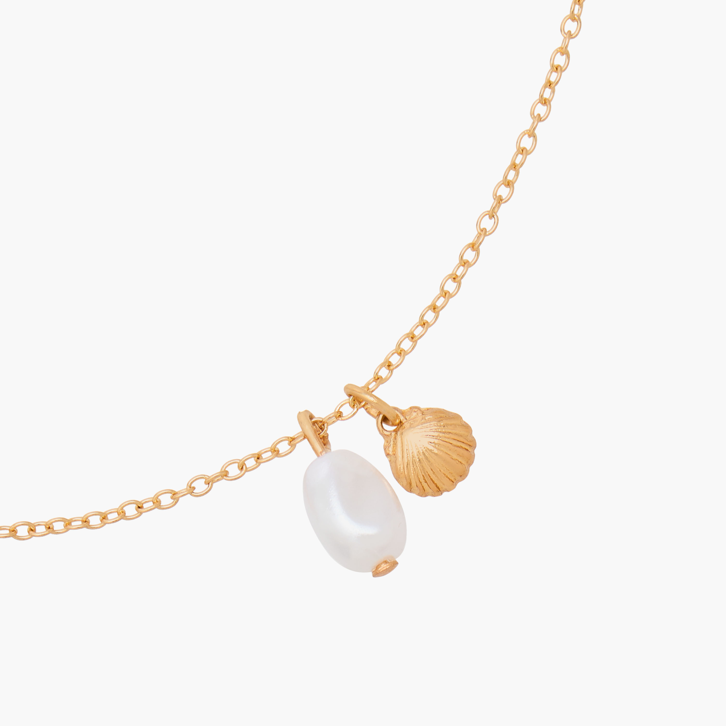 Gold Tone Shell Pearl Pendant Necklace-women-watchesandjewellery-jewellery-necklacesandpendants-image-3