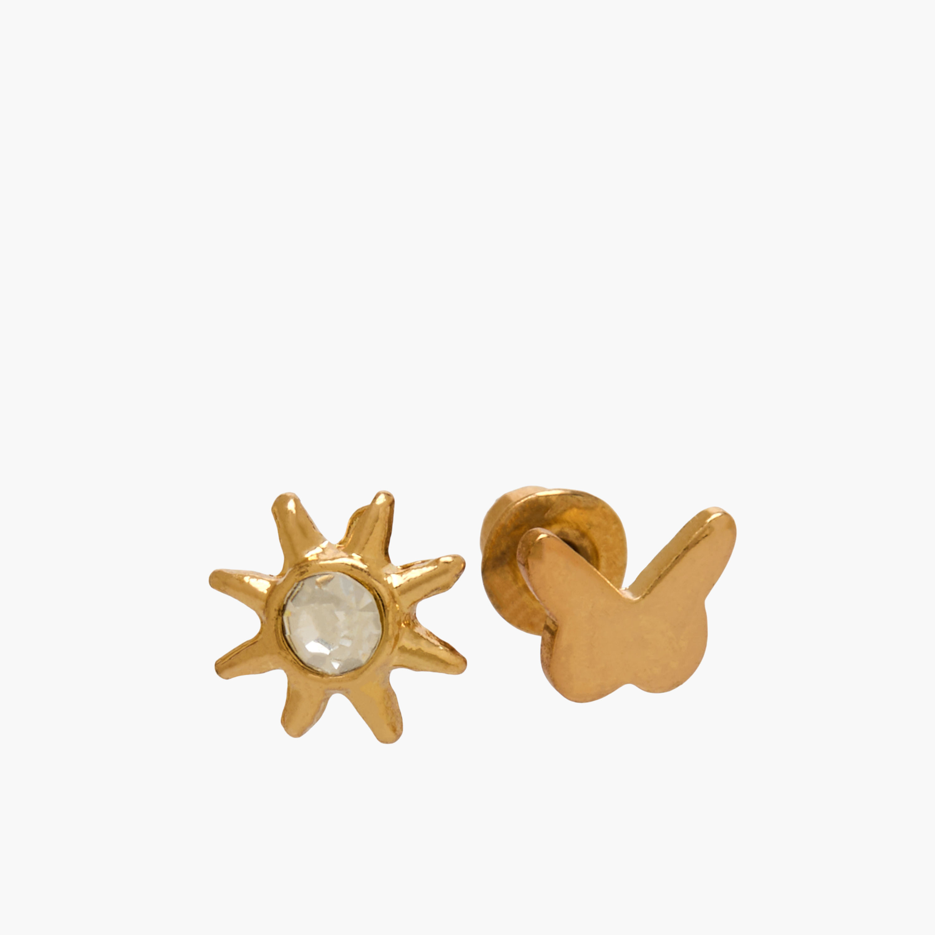 Pack of 9 Assorted Gold Tone Stud Earrings with Pushback Closure-women-watchesandjewellery-jewellery-earrings-image-4