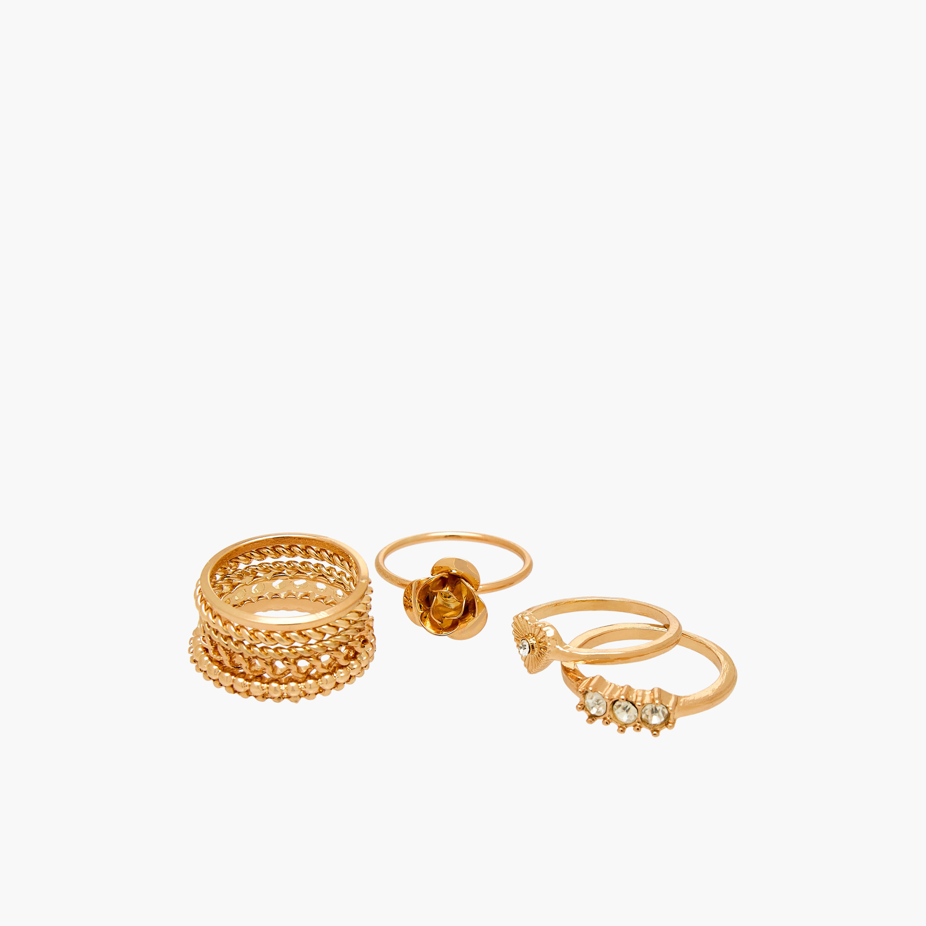 Set of 9 - Assorted Gold Tone Ring-women-watchesandjewellery-jewellery-rings-image-2