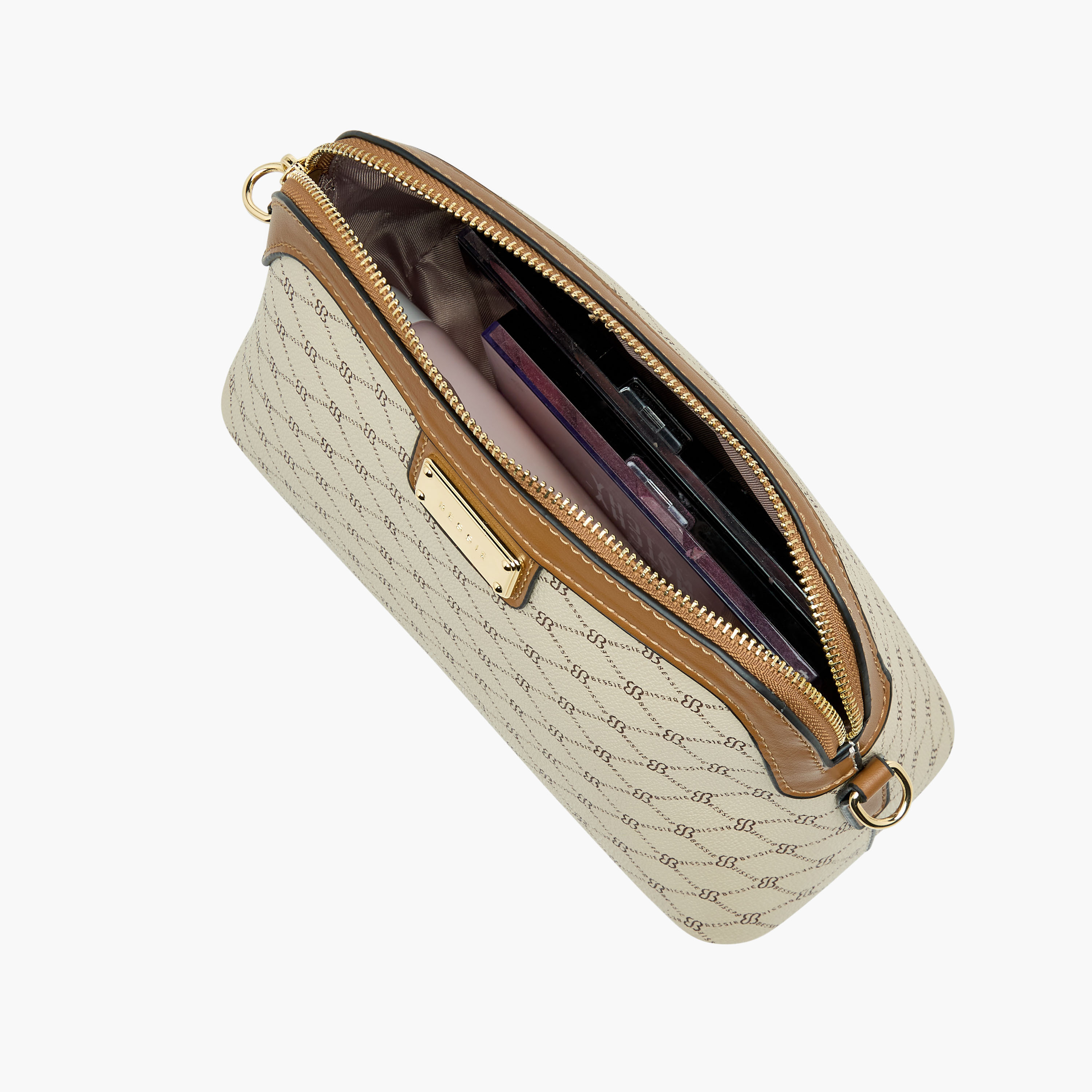 شنطة كروس بودي بحزام قابل للتعديل وطبعات مونوجرام من بيسي لندن-women-bagsandwallets-handbags-image-8