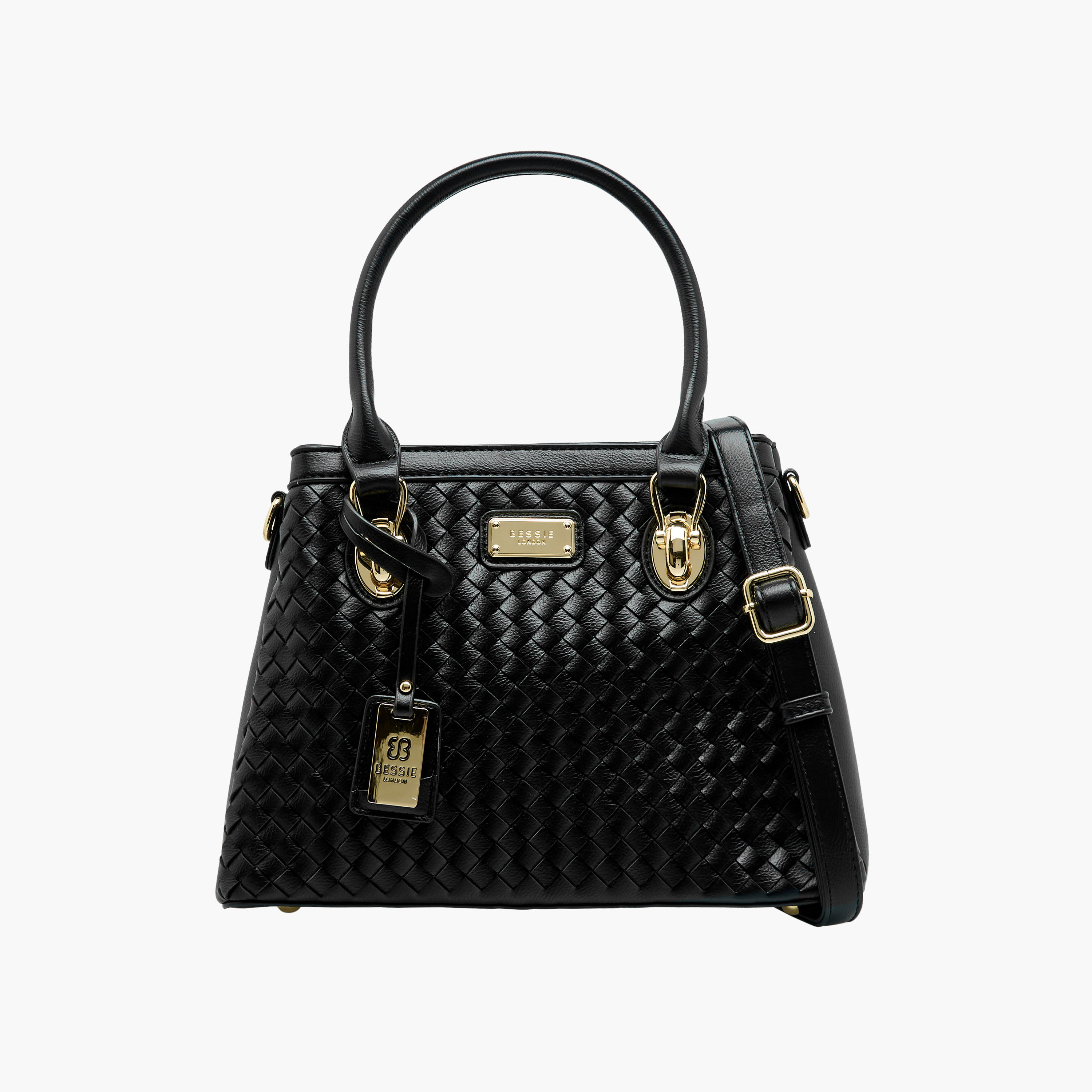 Bessie London Textured Tote Bag with Detachable Strap-women-bagsandwallets-handbags-image-1