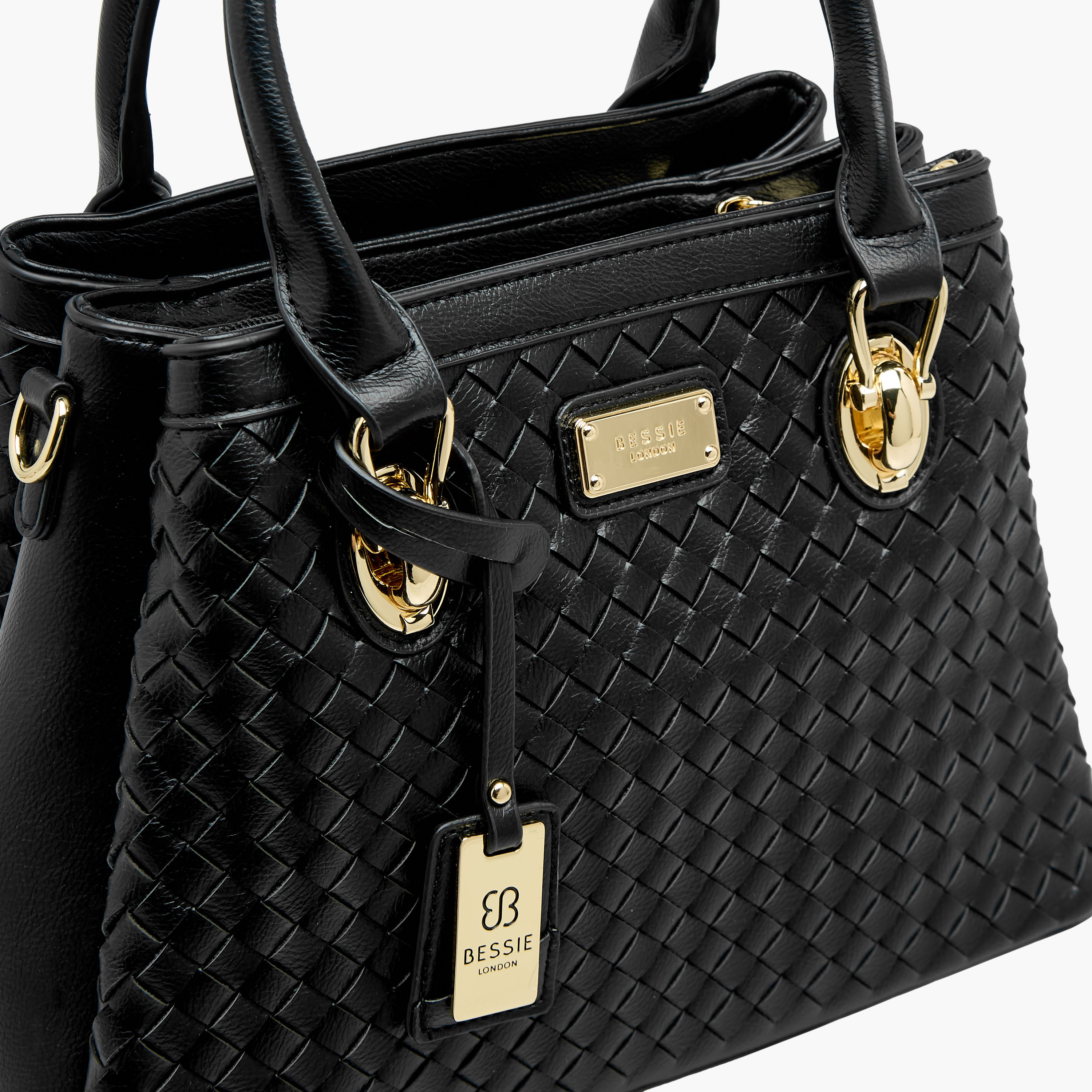 Bessie London Textured Tote Bag with Detachable Strap-women-bagsandwallets-handbags-image-5