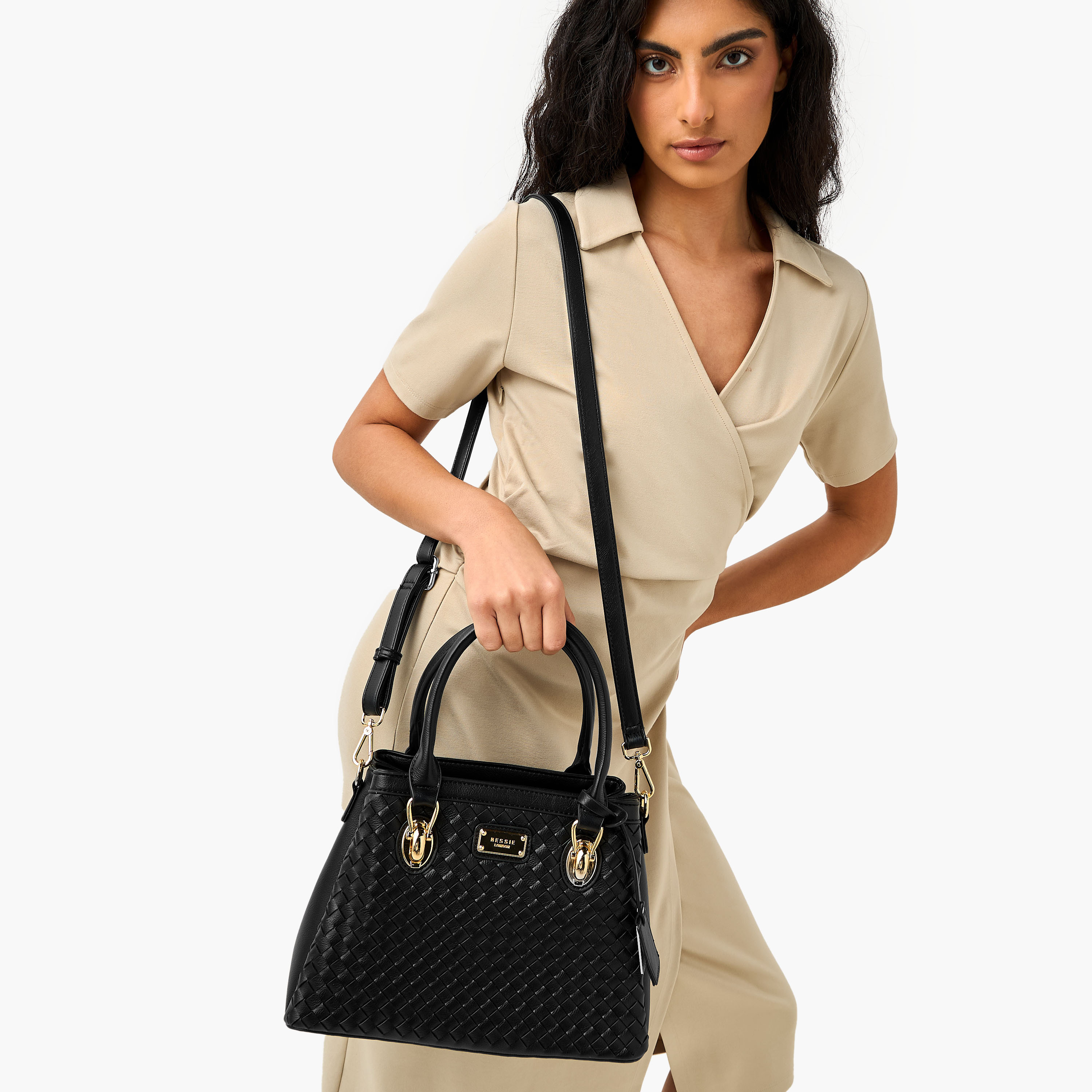 Bessie London Textured Tote Bag with Detachable Strap-women-bagsandwallets-handbags-image-8