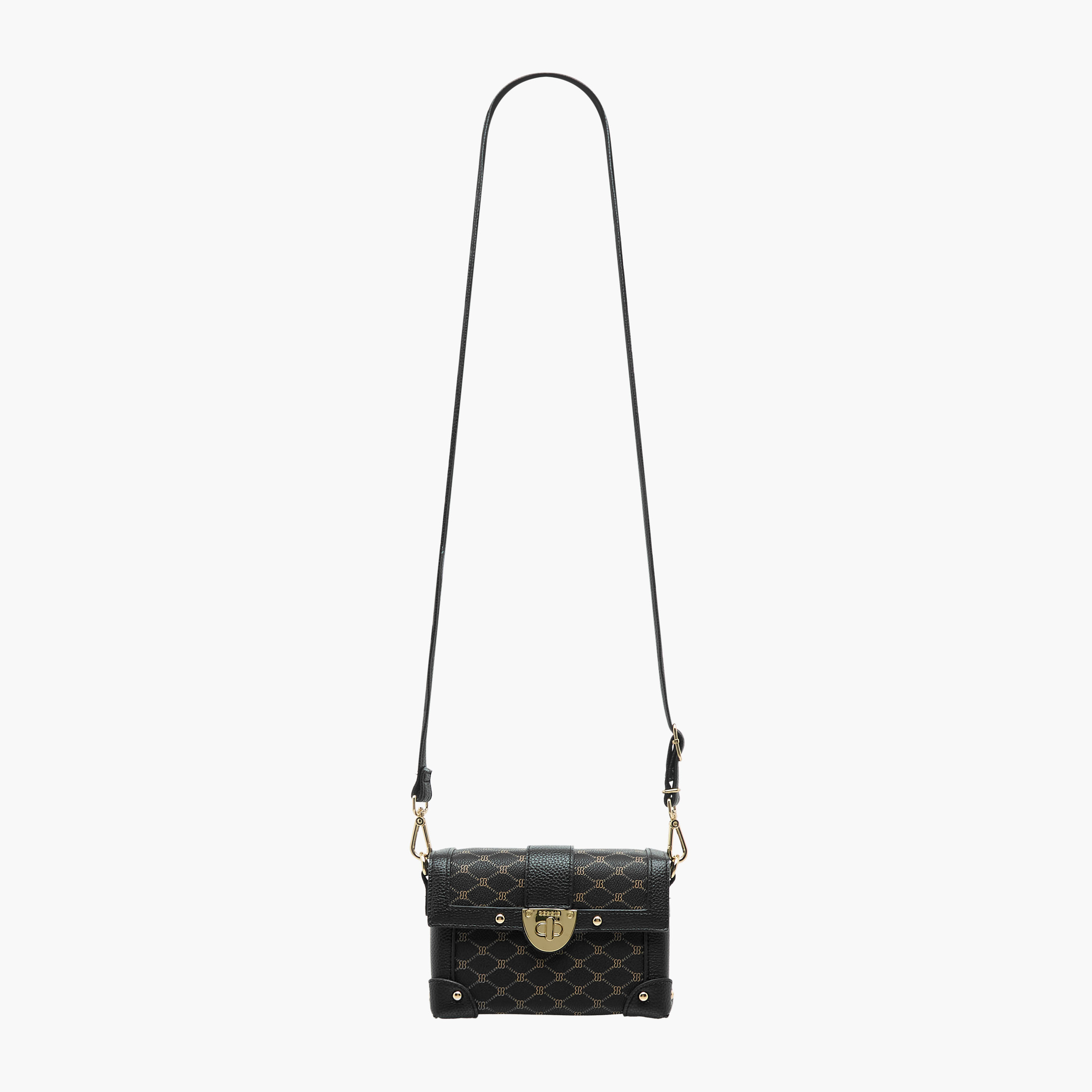 Bessie London Monogram Print Crossbody Bag with Detachable Strap-women-bagsandwallets-handbags-image-3