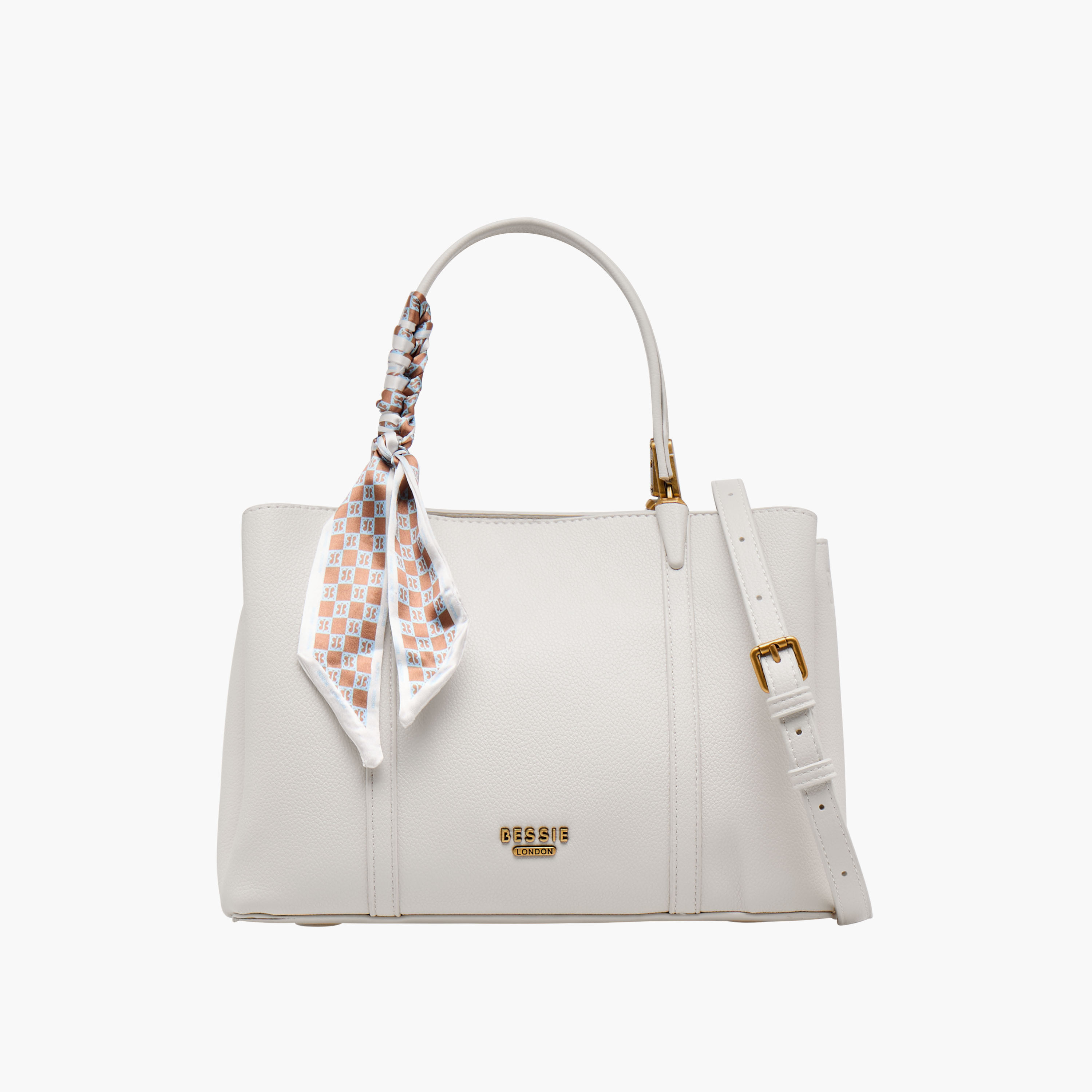 Bessie London Scarf Detail Tote Bag with Double Handle-women-bagsandwallets-handbags-image-1