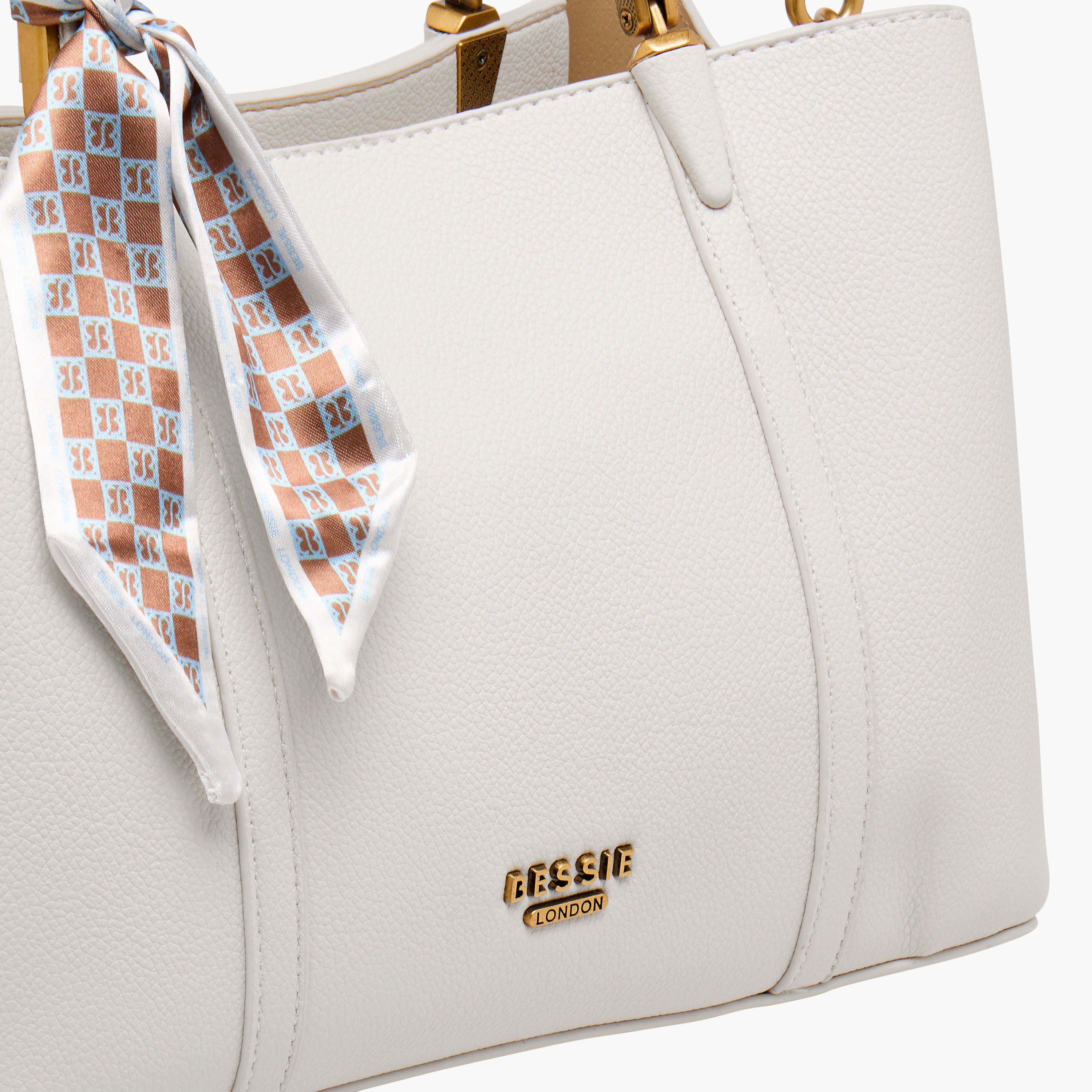 Bessie London Scarf Detail Tote Bag with Double Handle-women-bagsandwallets-handbags-image-4