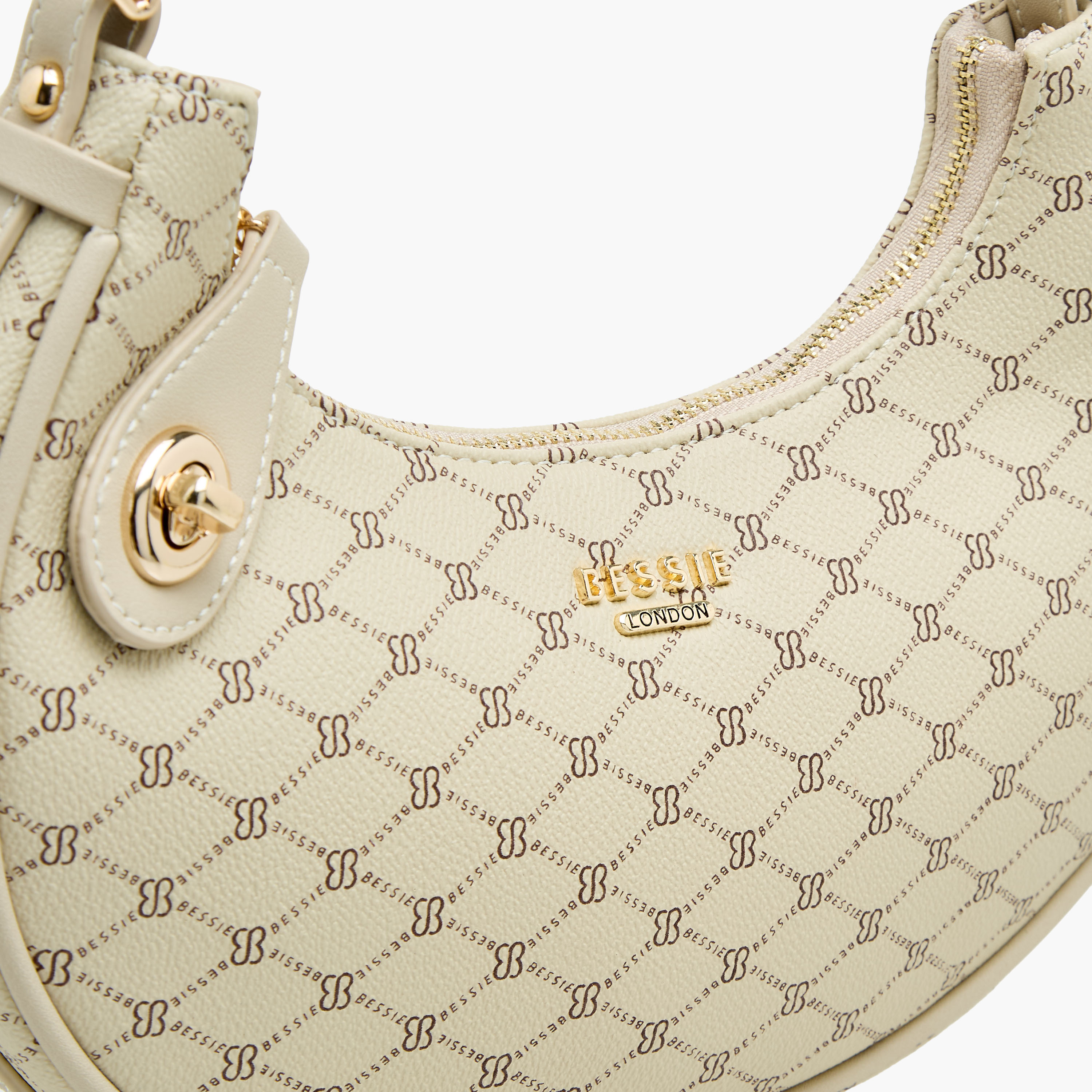 Bessie London Monogram Print Shoulder Bag with Detachable Strap-women-bagsandwallets-handbags-image-5