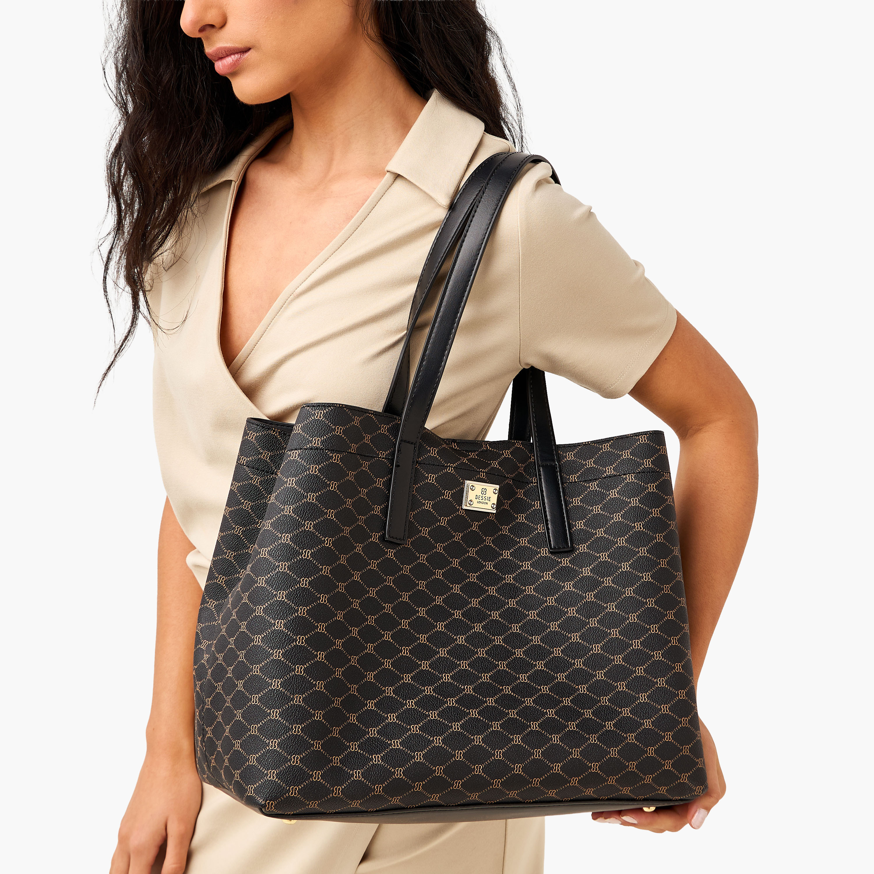 Bessie London Printed Tote Bag with Double Handle-women-bagsandwallets-handbags-image-8