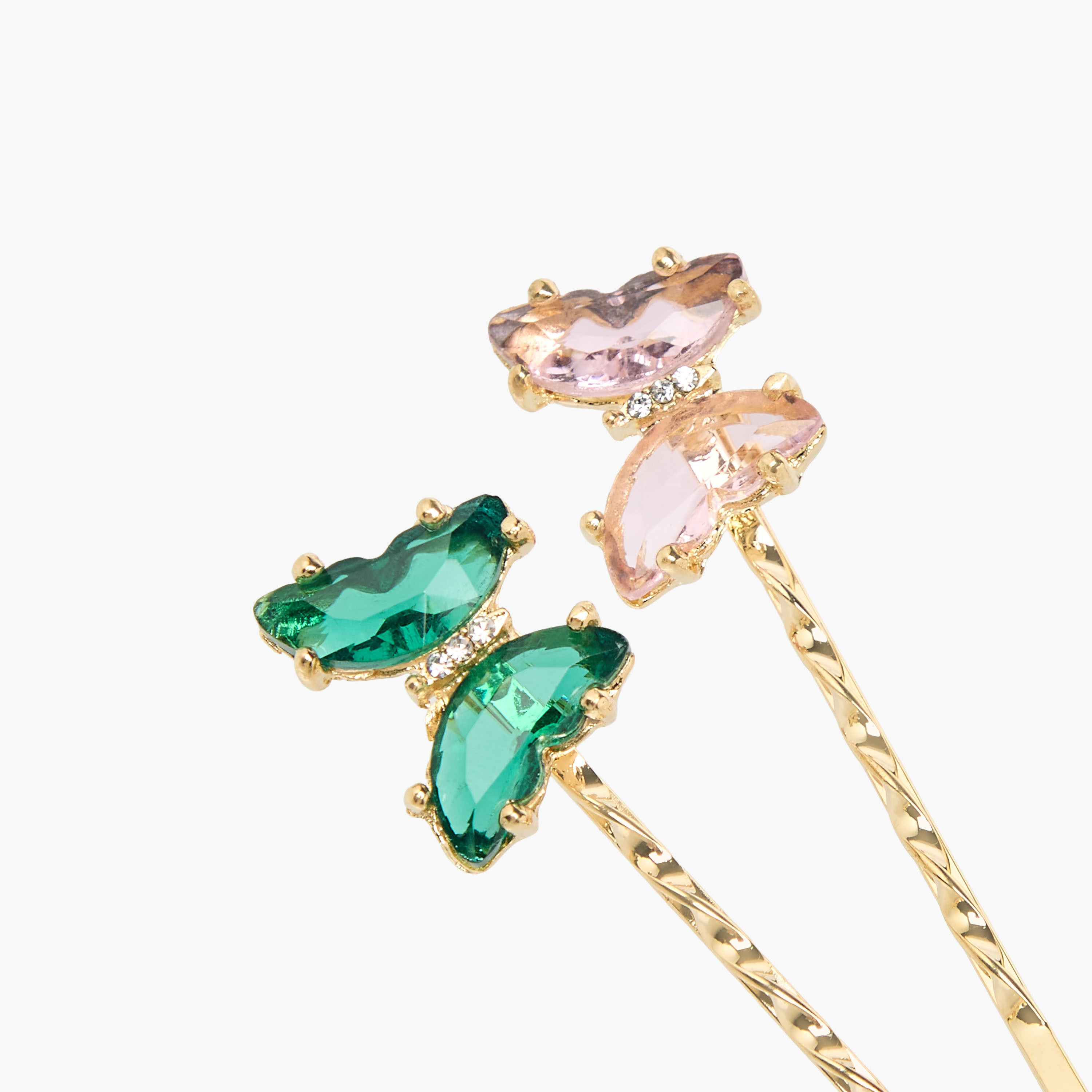 Pack of 2 Hairpin with Embellished Butterfly-women-hairaccessories-hairpins-image-4