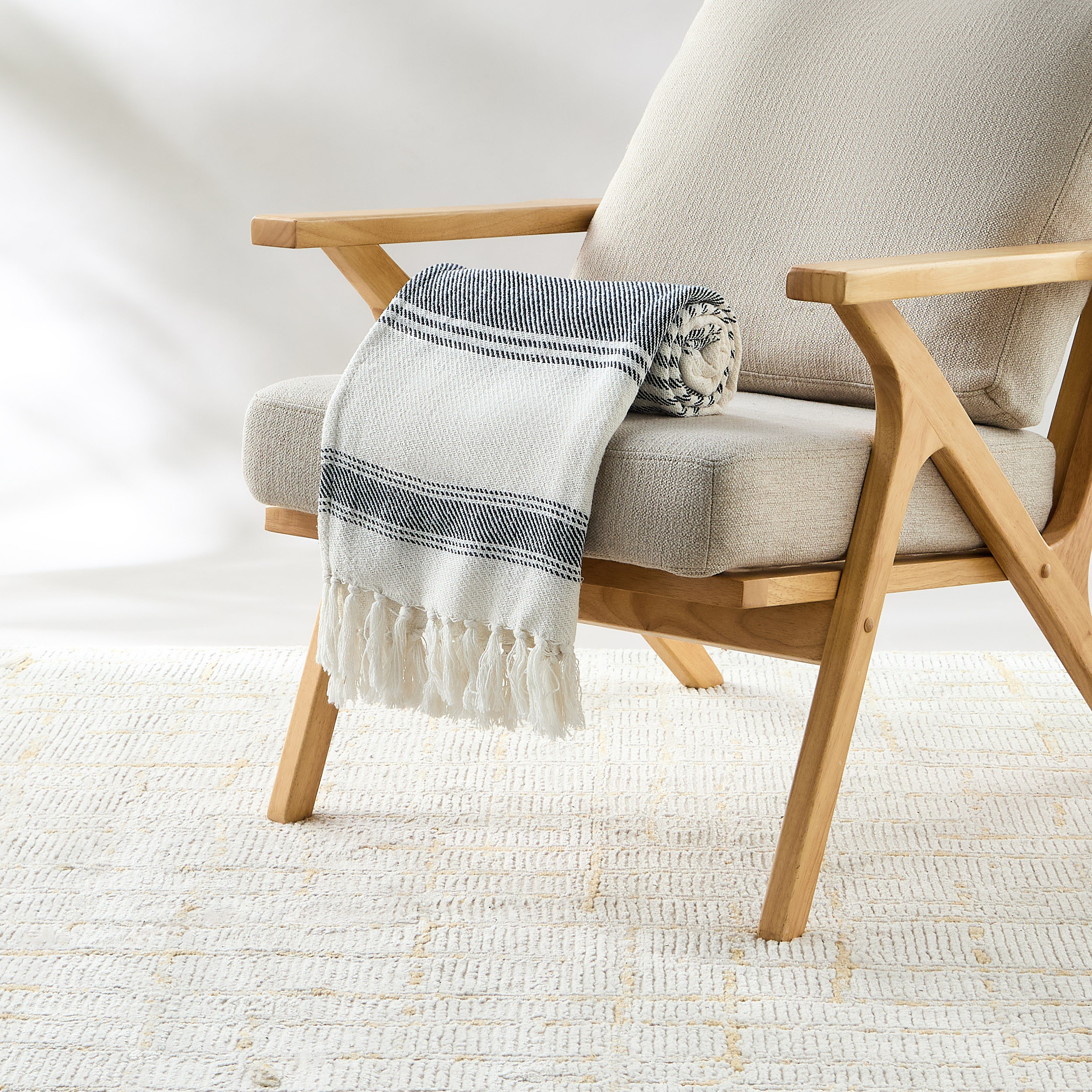 Striped Cotton Throw - 150x125 cms-household-cushionsandthrows-throwsandblankets-throws-image-1