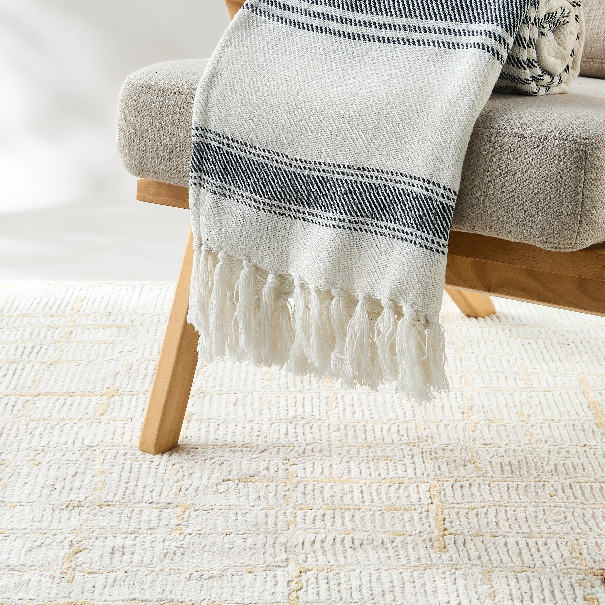 Striped Cotton Throw - 150x125 cms-household-cushionsandthrows-throwsandblankets-throws-image-3
