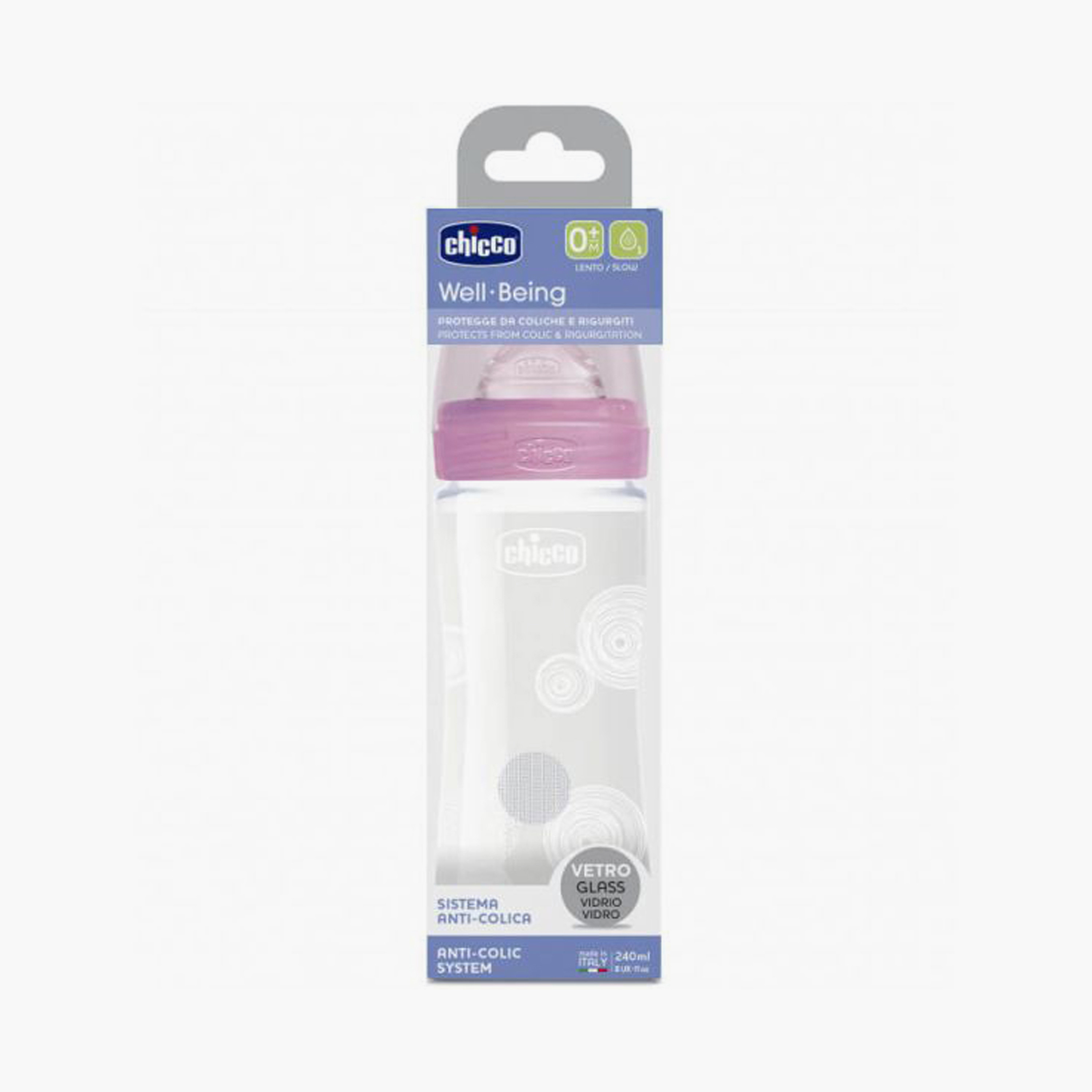 زجاجة رضاعة ويل بينج بتدفق بطيء من شيكو - 240 مل - 0 شهر+-baby-feeding-feedingbottles-bottlesandteats-image-3