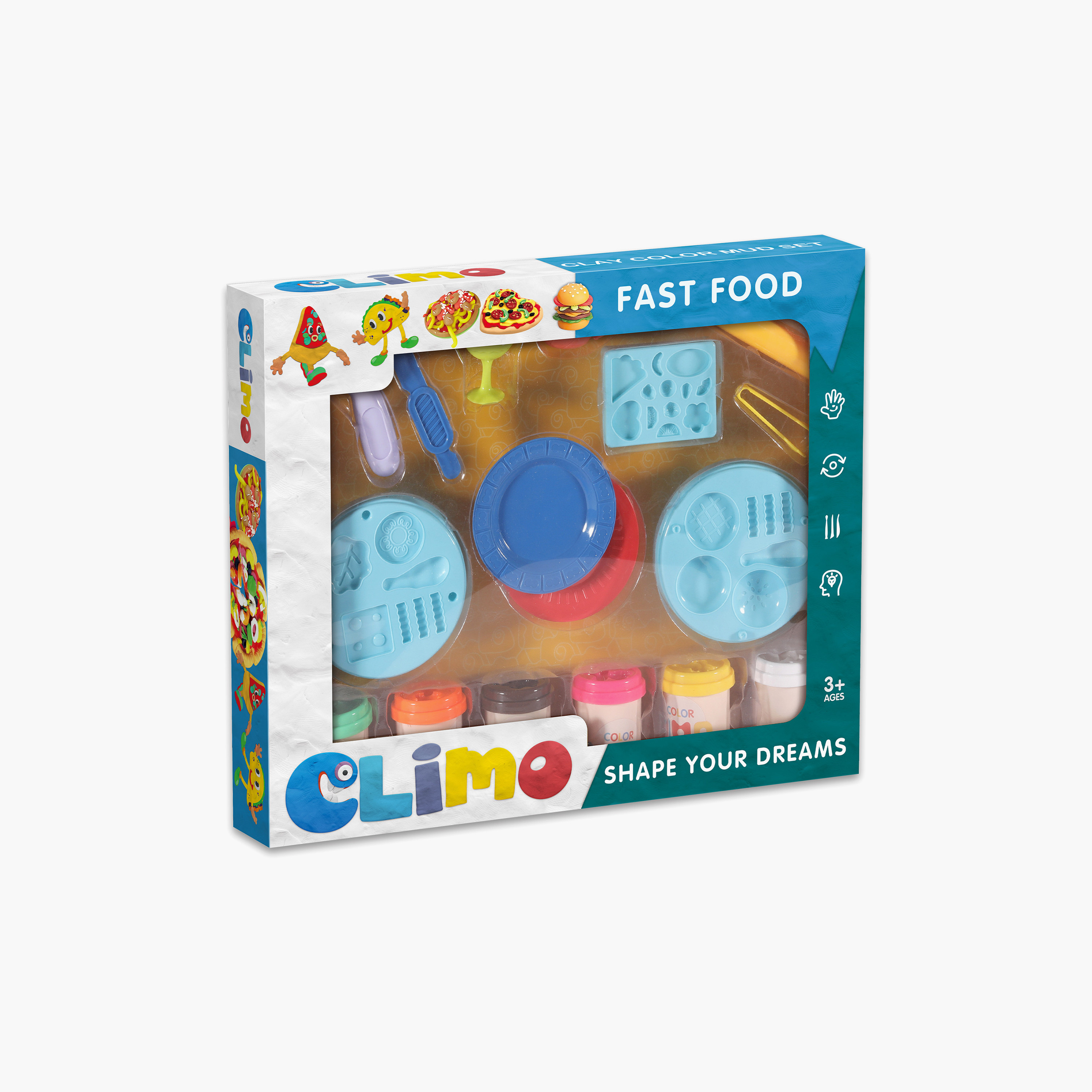 مجموعة لعب صلصال التلوين (اصنعها بنفسك) - برجر من كليمو-toys-educational-doughtoys-image-2