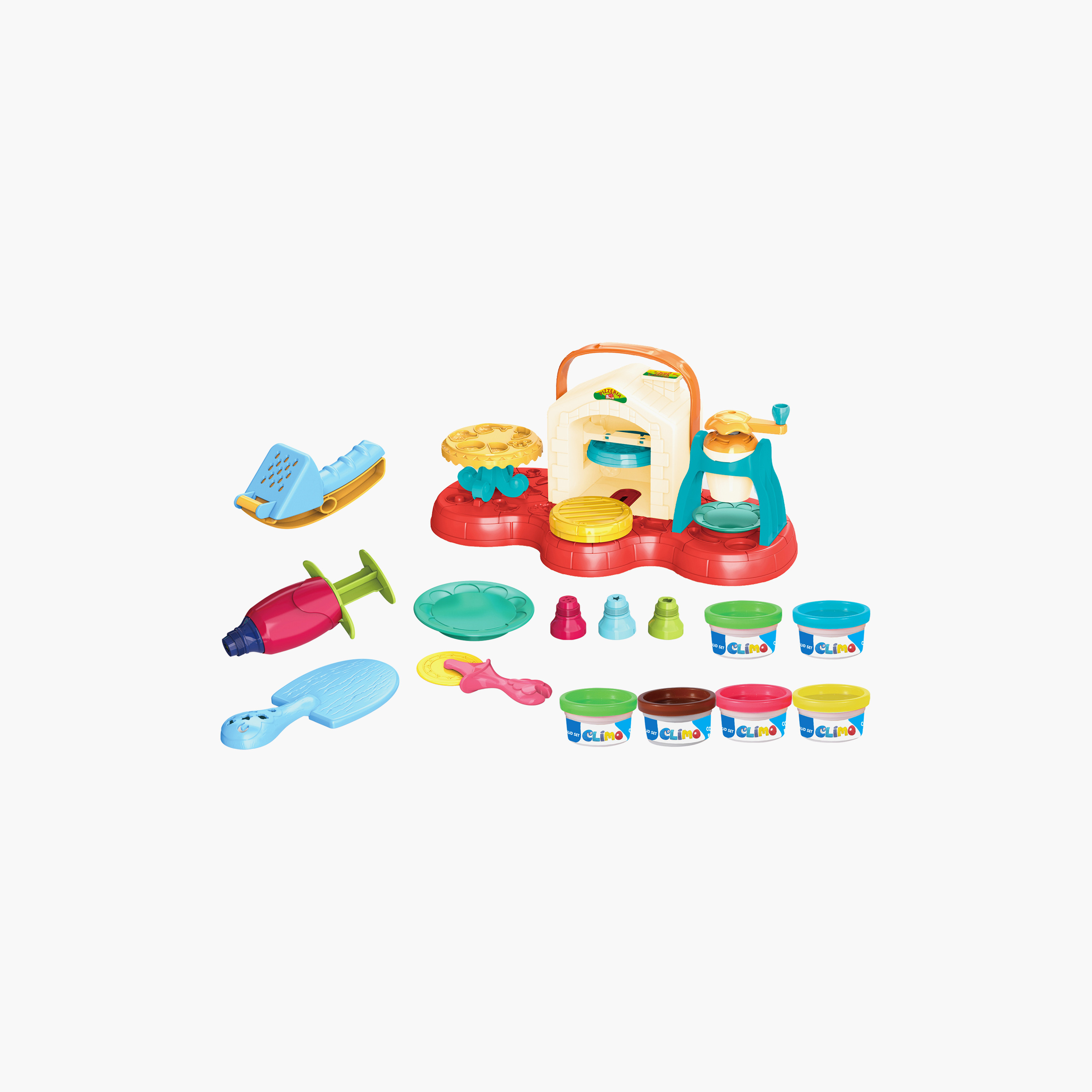 مجموعة لعب صلصال التلوين (اصنعها بنفسك) - بيت البيتزا من كليمو-toys-educational-doughtoys-image-1