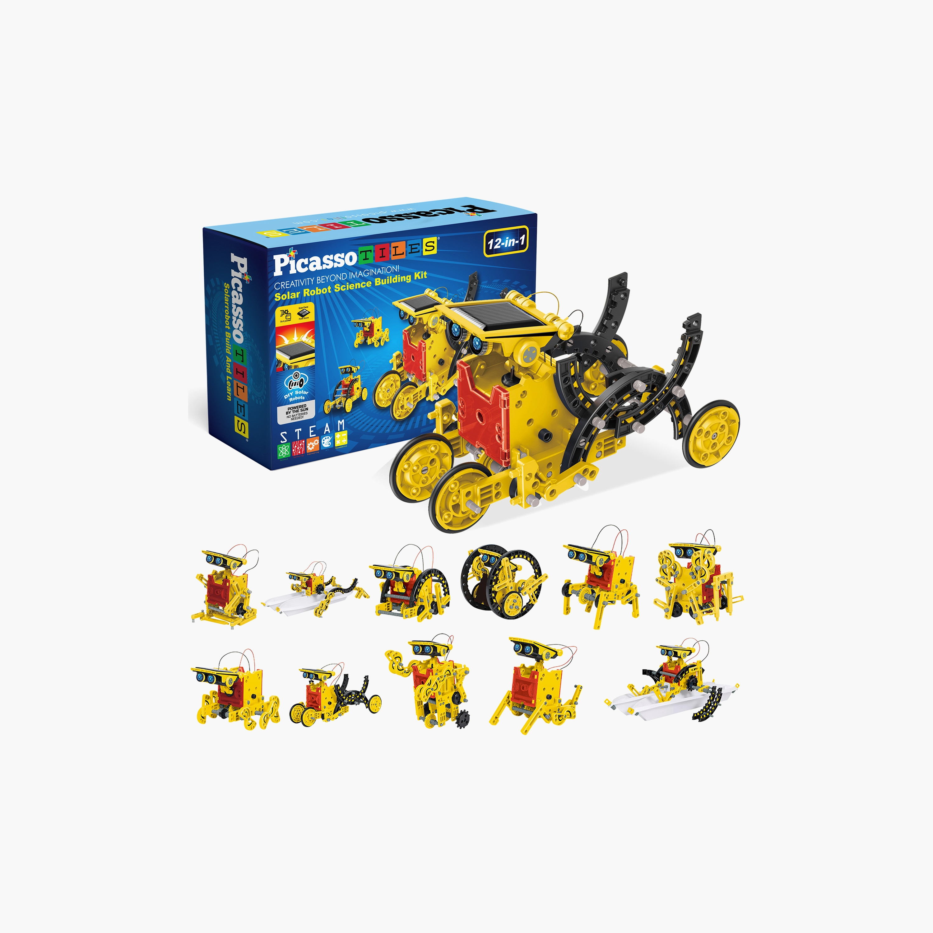 Picasso 12-in-1 Solar Powered Robot Science Kit - Space-toys-buildingblocks-magnetictoys-image-1