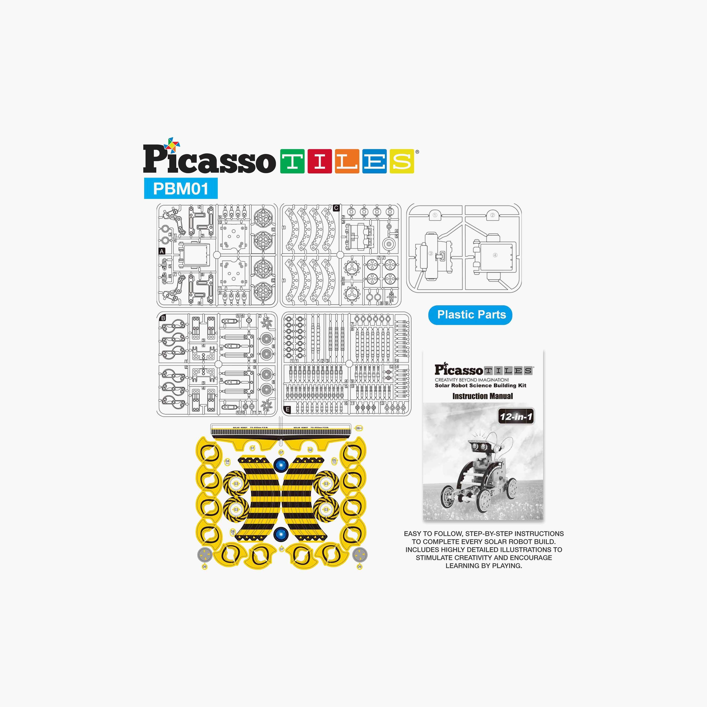 Picasso 12-in-1 Solar Powered Robot Science Kit - Space-toys-buildingblocks-magnetictoys-image-12
