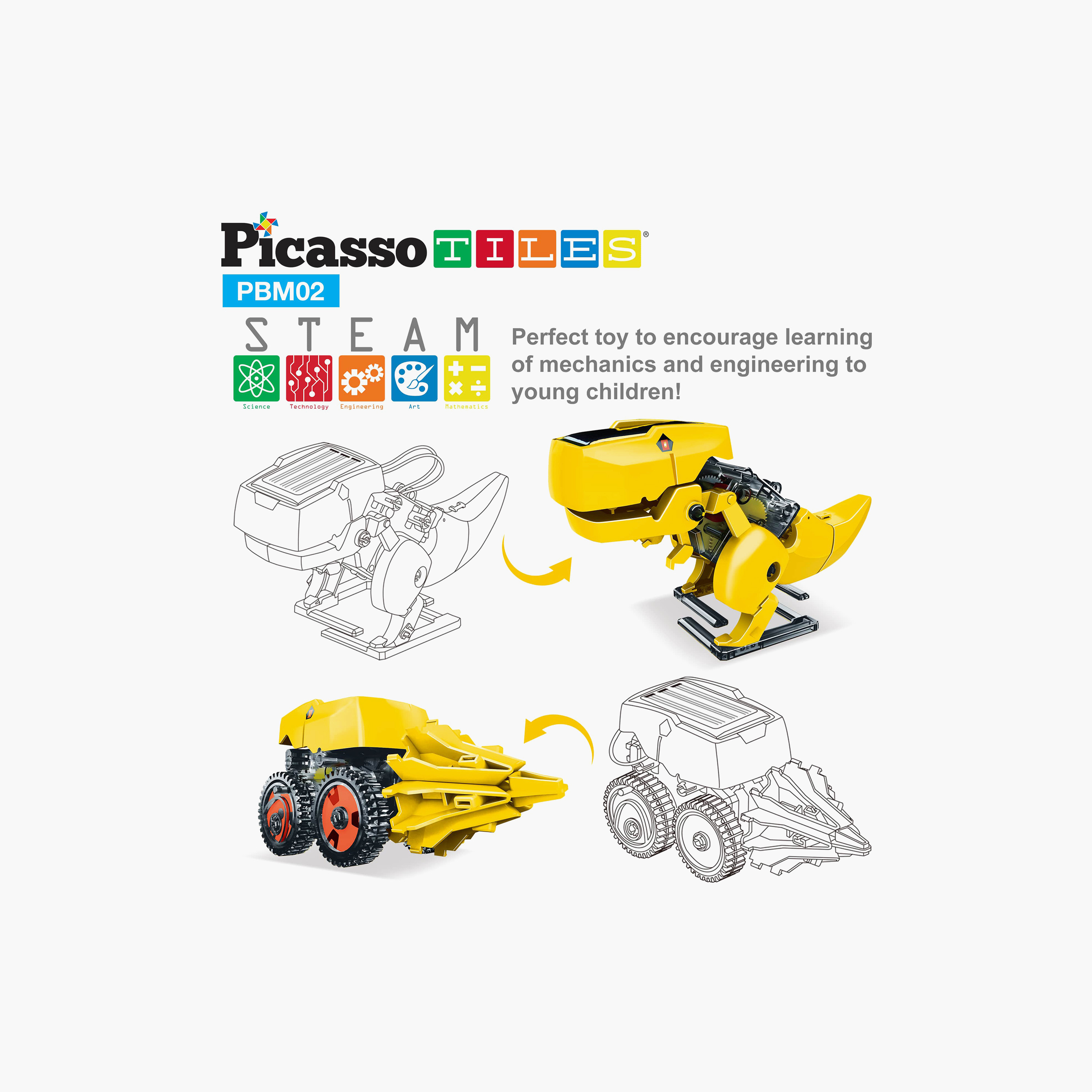Picasso 3-in-1 Solar Powered Robot Science Kit - Dinosaur-toys-buildingblocks-magnetictoys-image-3