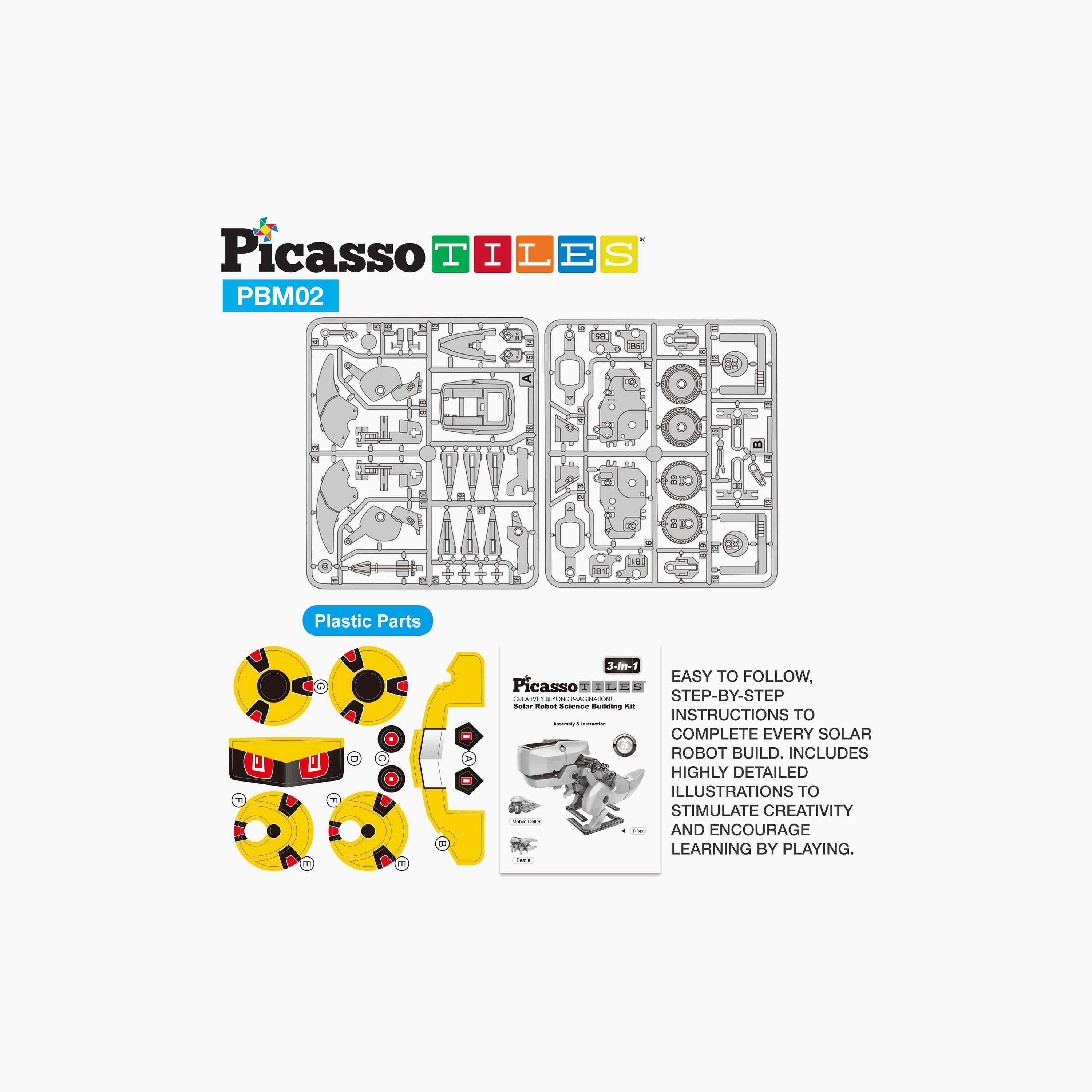 Picasso 3-in-1 Solar Powered Robot Science Kit - Dinosaur-toys-buildingblocks-magnetictoys-image-4