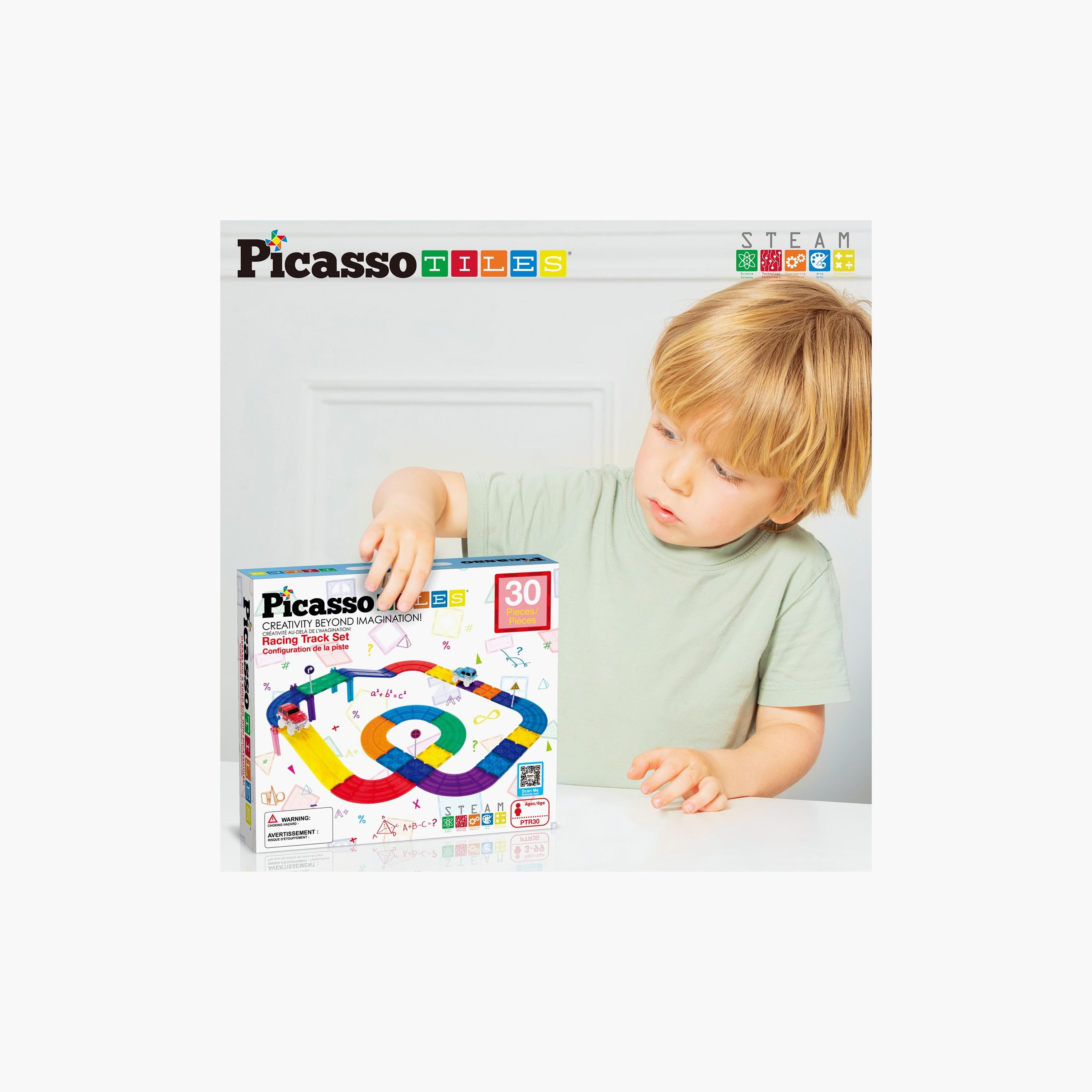 Picasso 30-Piece Magnetic Race Car Track with Trucks Building Set-toys-buildingblocks-magnetictoys-image-5