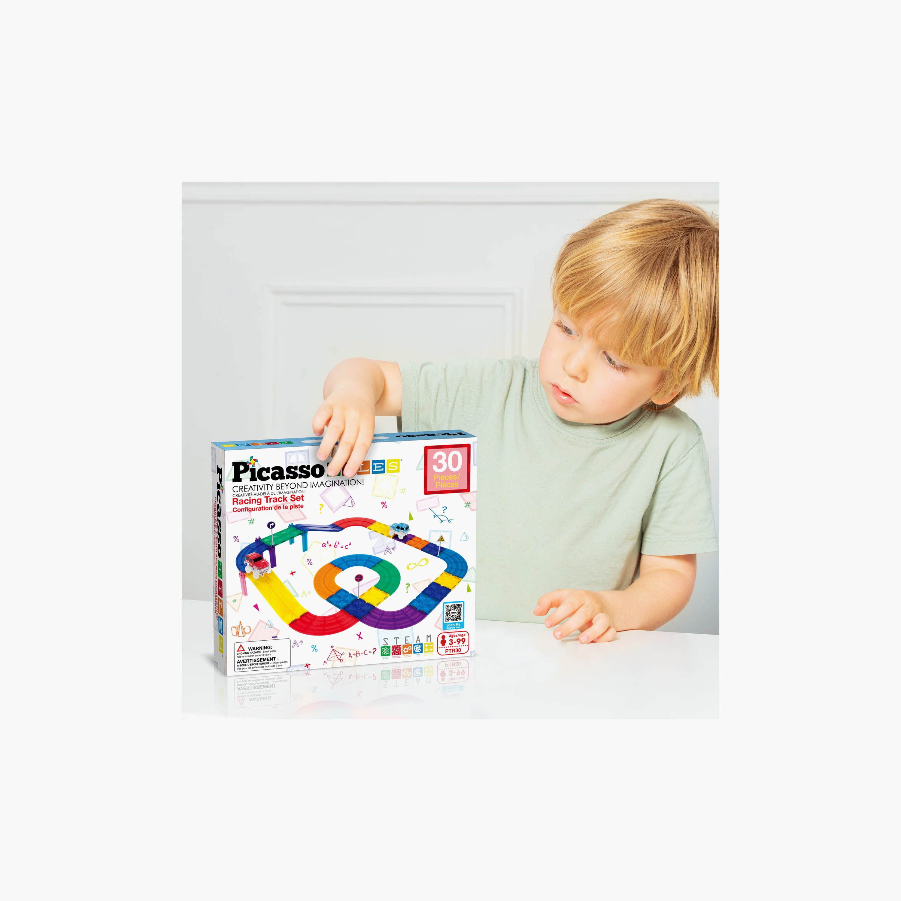 Picasso 30-Piece Magnetic Race Car Track with Trucks Building Set-toys-buildingblocks-magnetictoys-image-7