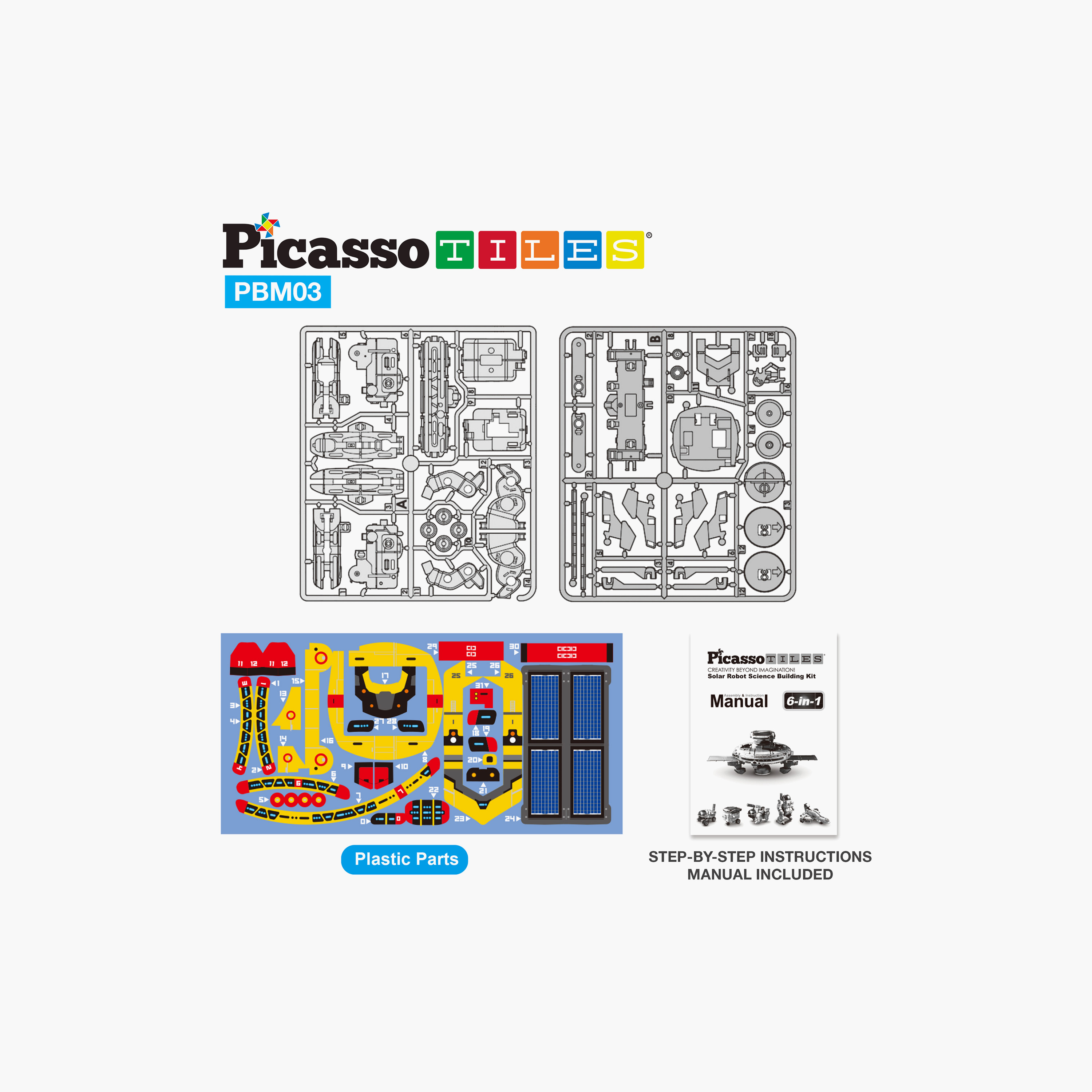 Picasso 6-in-1 Solar Powered Robot Science Kit - UFO-toys-buildingblocks-magnetictoys-image-9