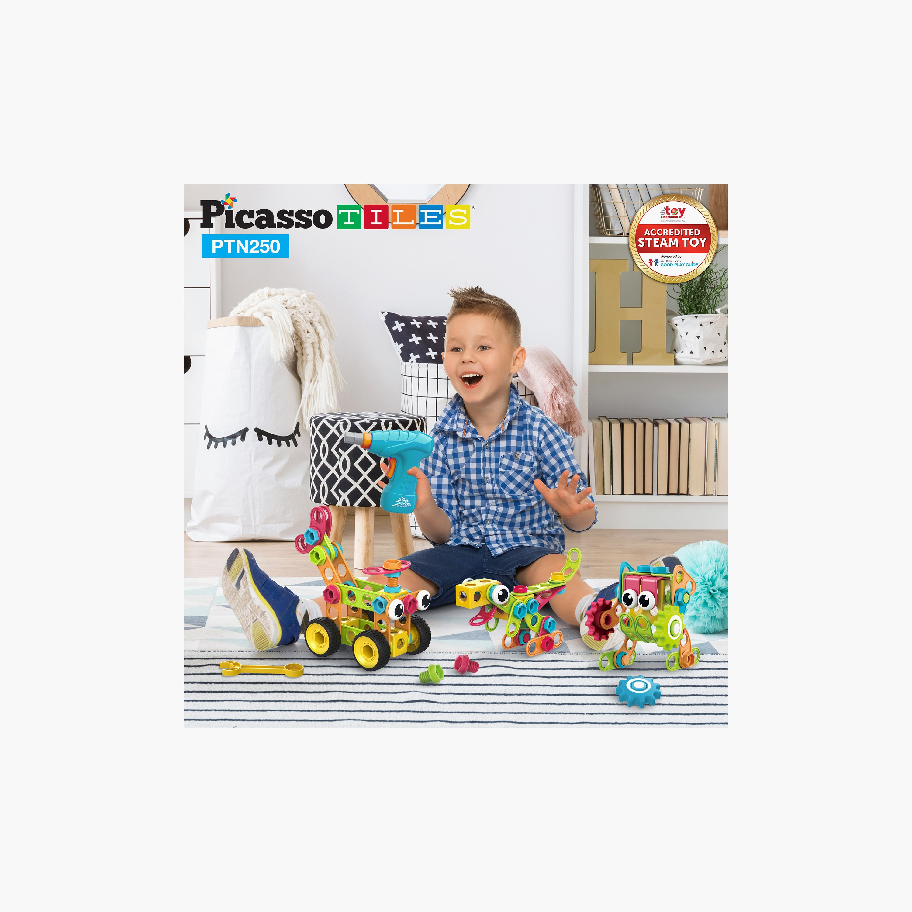 Picasso 250-Piece Engineering Construction Set with Toy Power Drill-toys-buildingblocks-magnetictoys-image-6