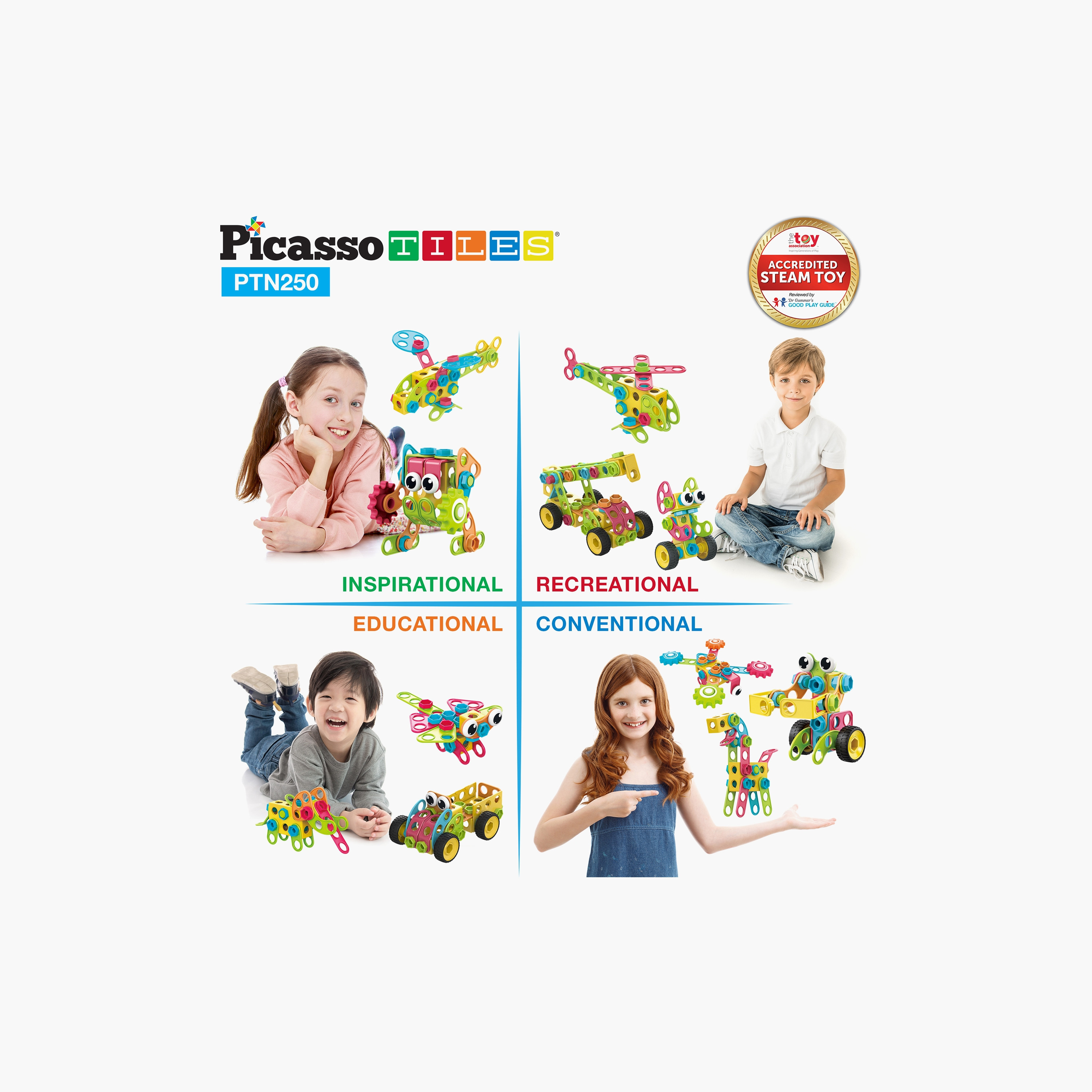 Picasso 250-Piece Engineering Construction Set with Toy Power Drill-toys-buildingblocks-magnetictoys-image-9