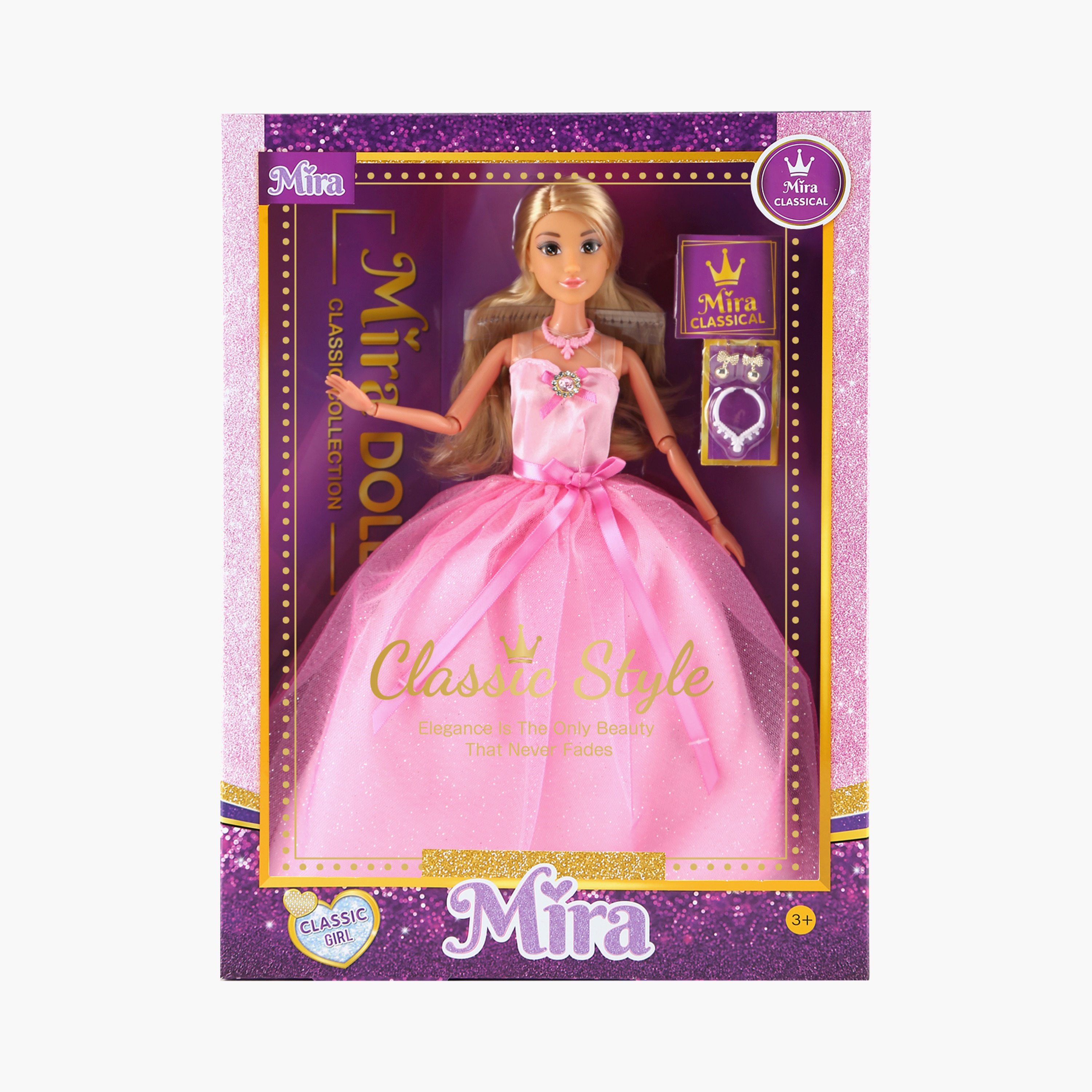 دمية كلاسيكية بفستان كامل جمال وردي (بينك بيوتي) - 11.5 بوصة من ميرا-toys-dollsandplaysets-dolls-image-3