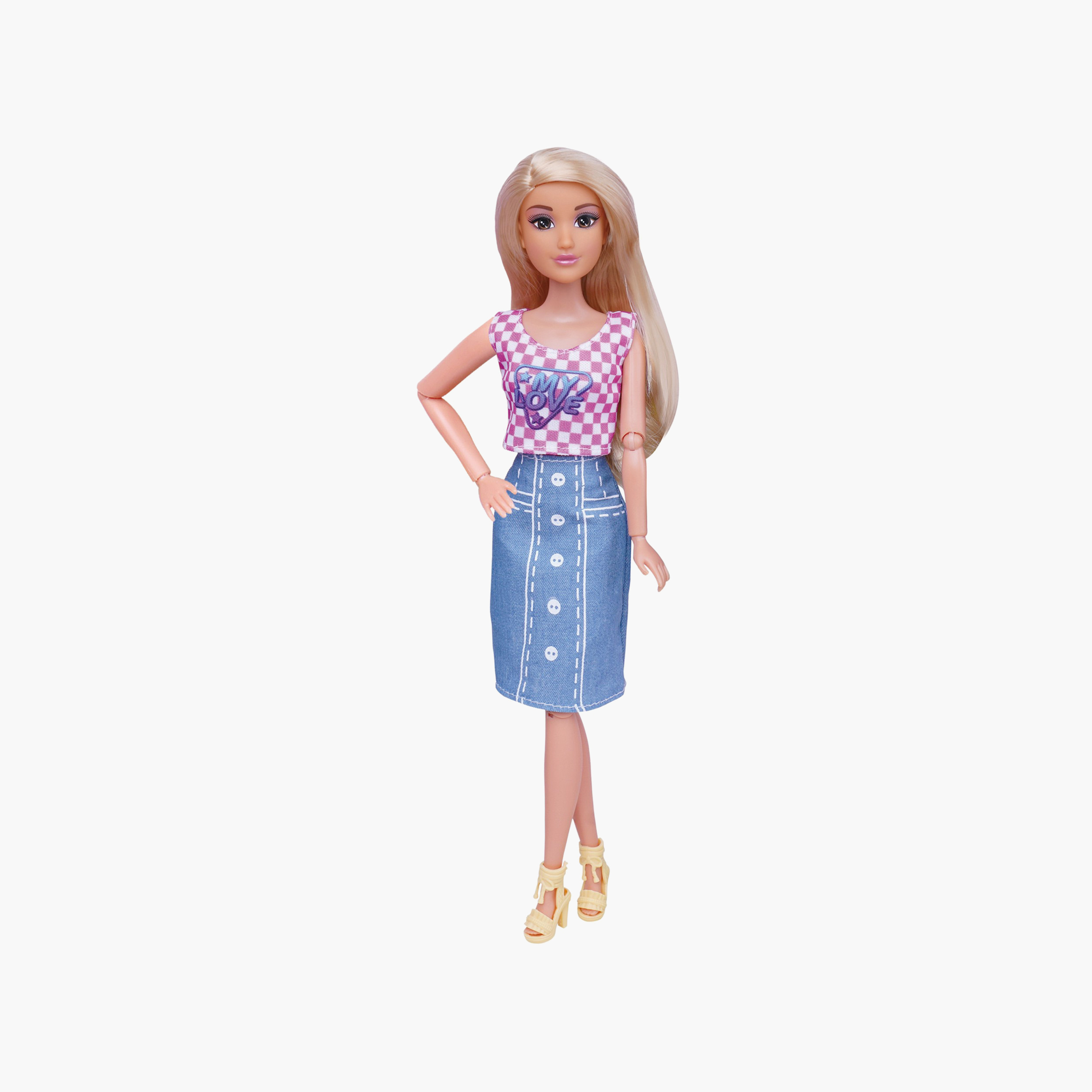 دمية كلاسيكية بتنورة دنيم - 11.5 بوصة من ميرا-toys-dollsandplaysets-dolls-image-1