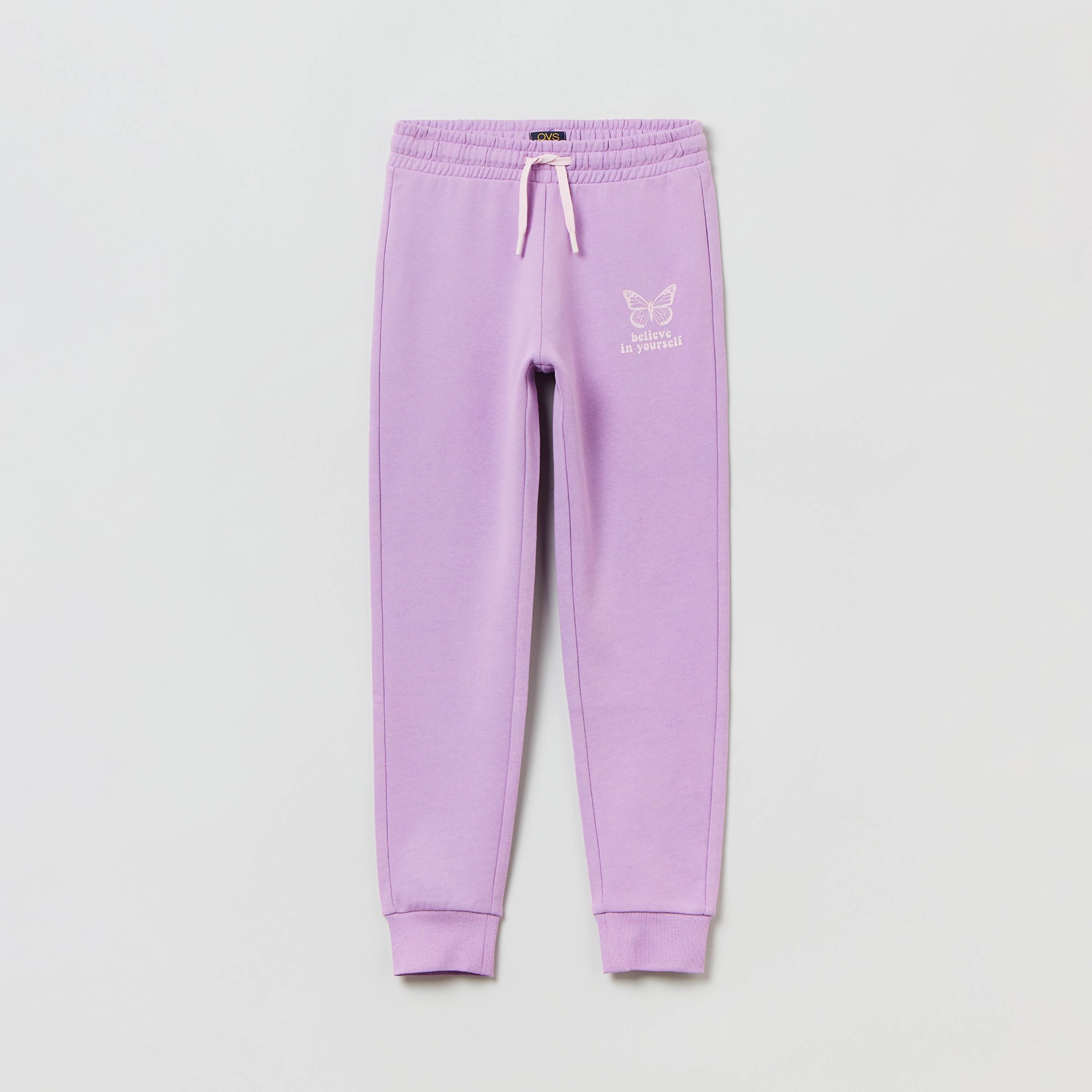 بنطال ركض ناعم بطبعة فراشة من أوه في إس-girls-clothing-bottoms-joggersandtrackpants-image-1