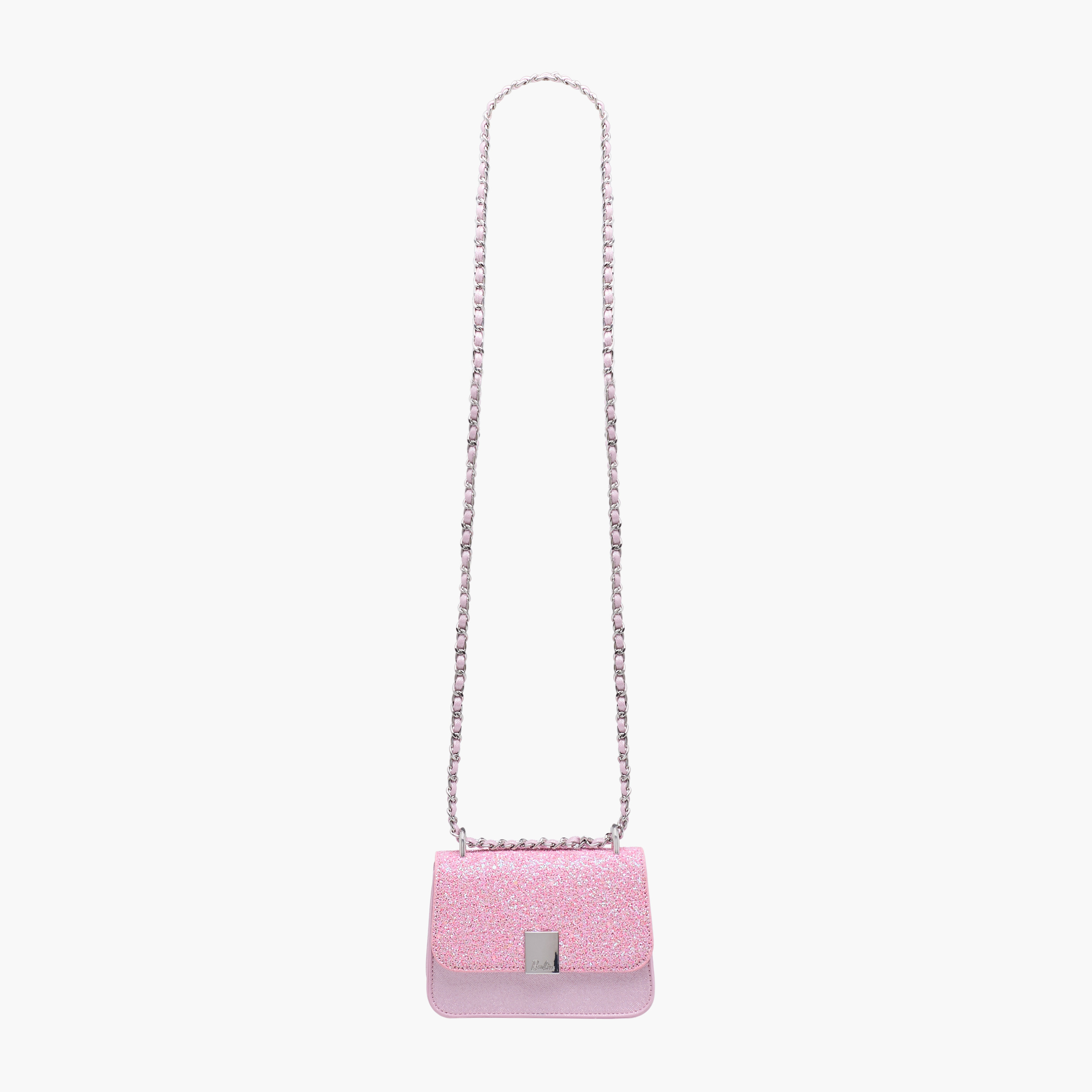 Barbie Glitter Embellished Crossbody Bag with Chain Strap-girls-accessories-bags-image-3