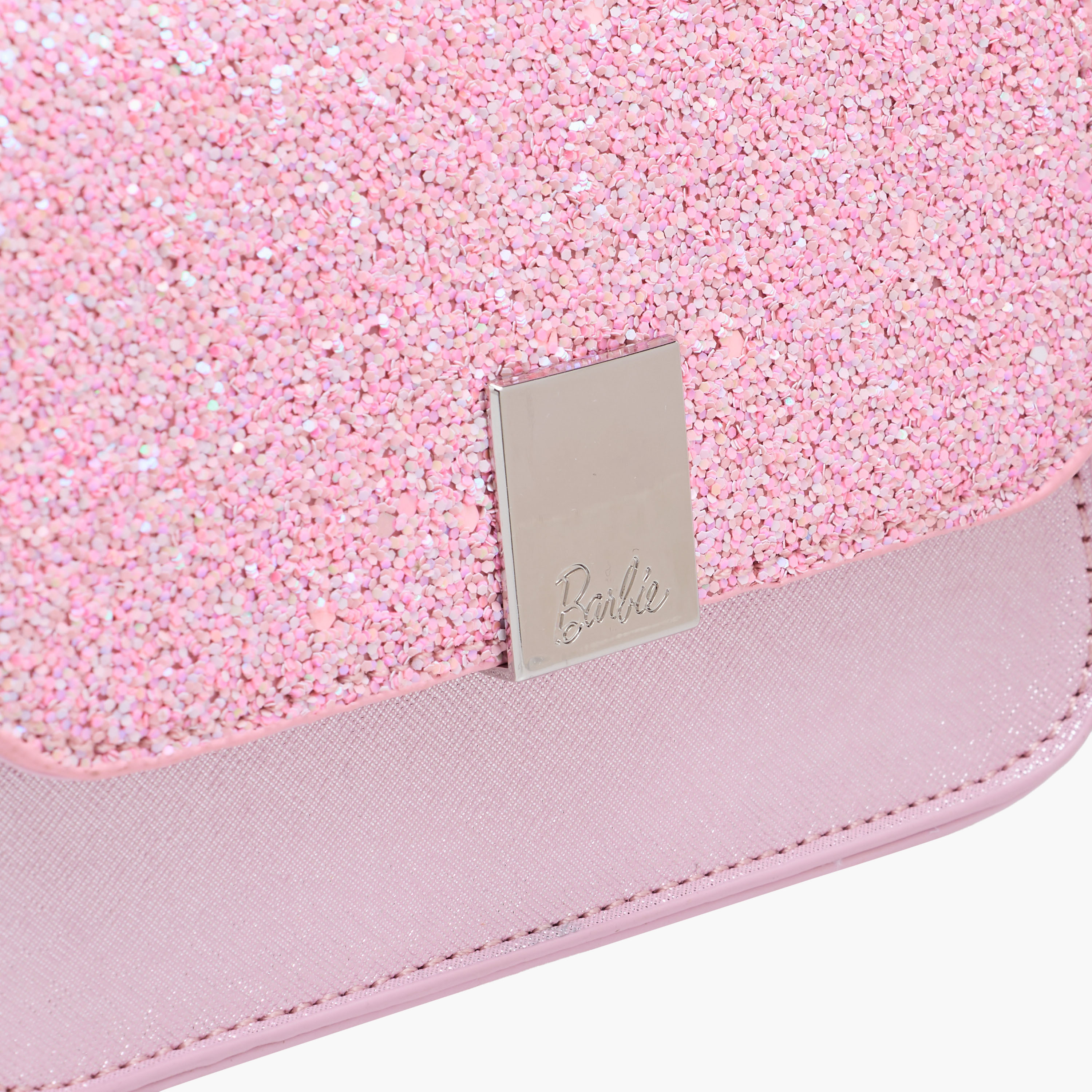 Barbie Glitter Embellished Crossbody Bag with Chain Strap-girls-accessories-bags-image-5