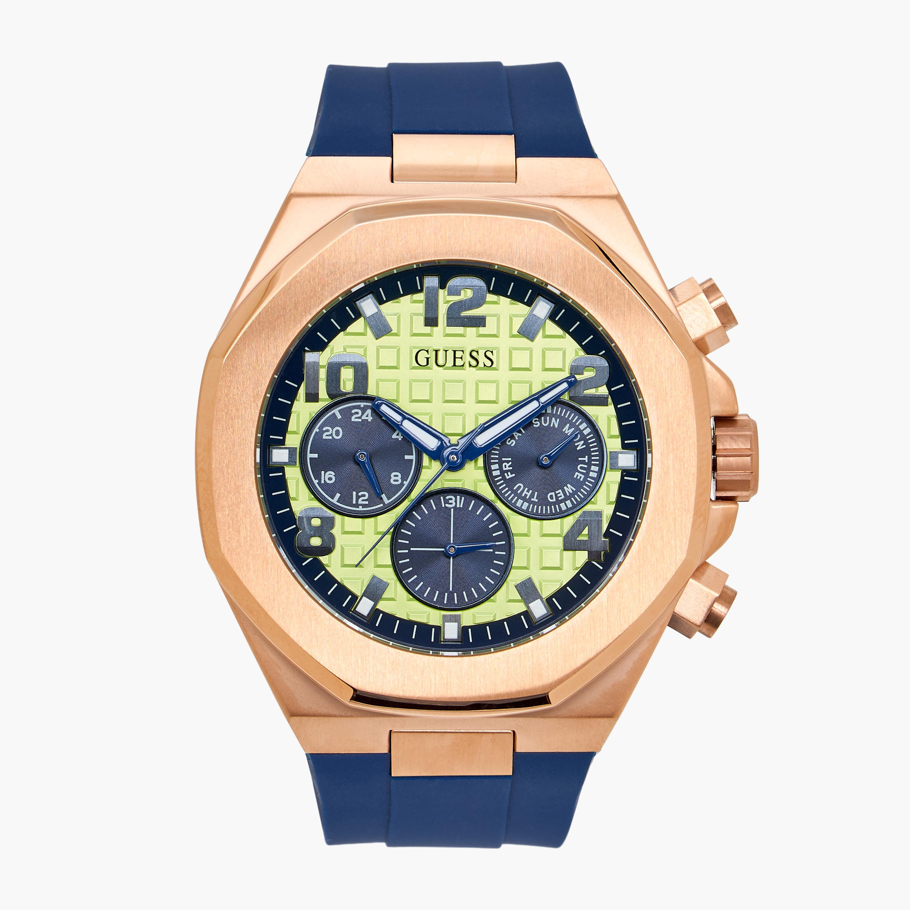 Guess Chronograph Watch Blue Silicone Strap-men-watchesandjewellery-watches-image-1