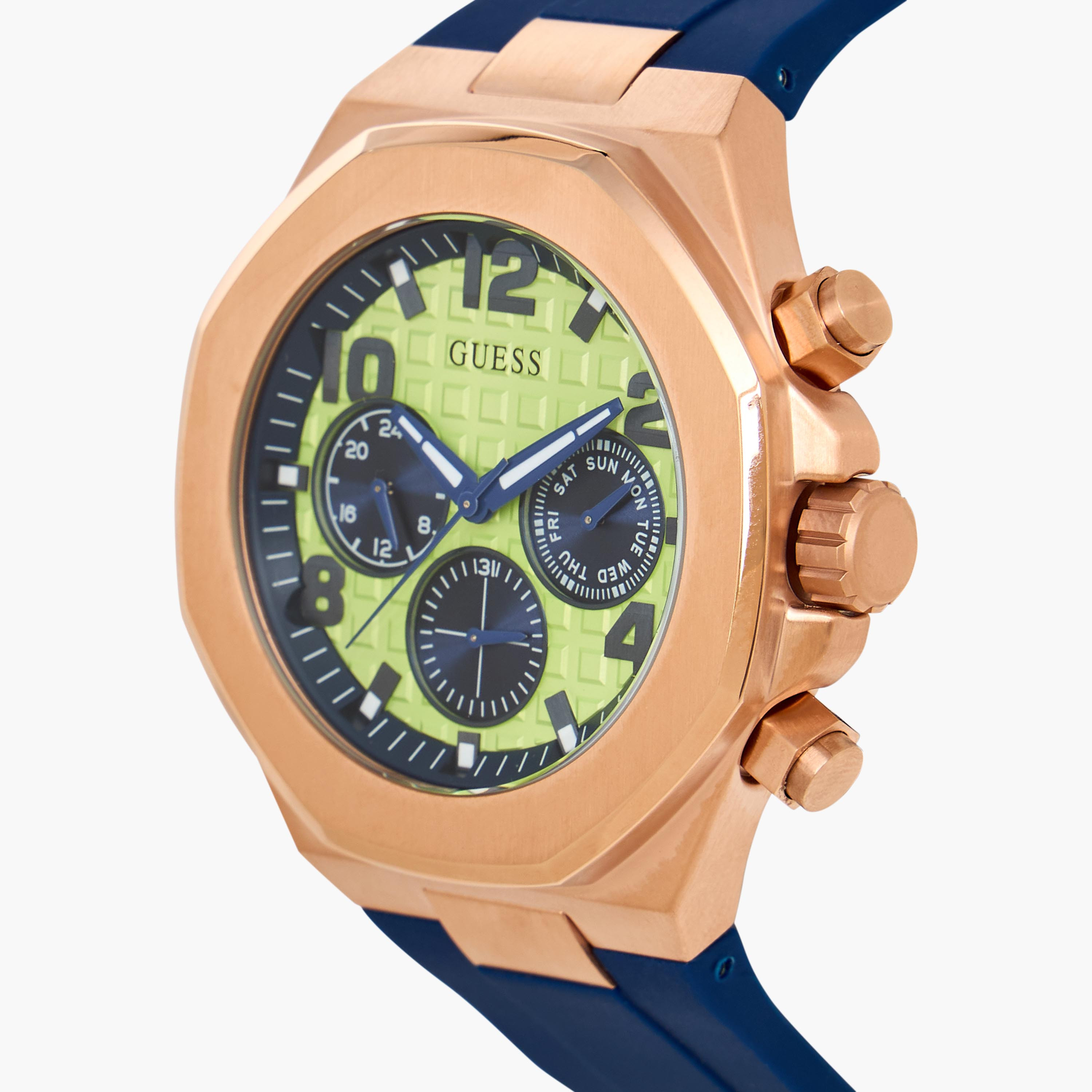 Guess Chronograph Watch Blue Silicone Strap-men-watchesandjewellery-watches-image-3