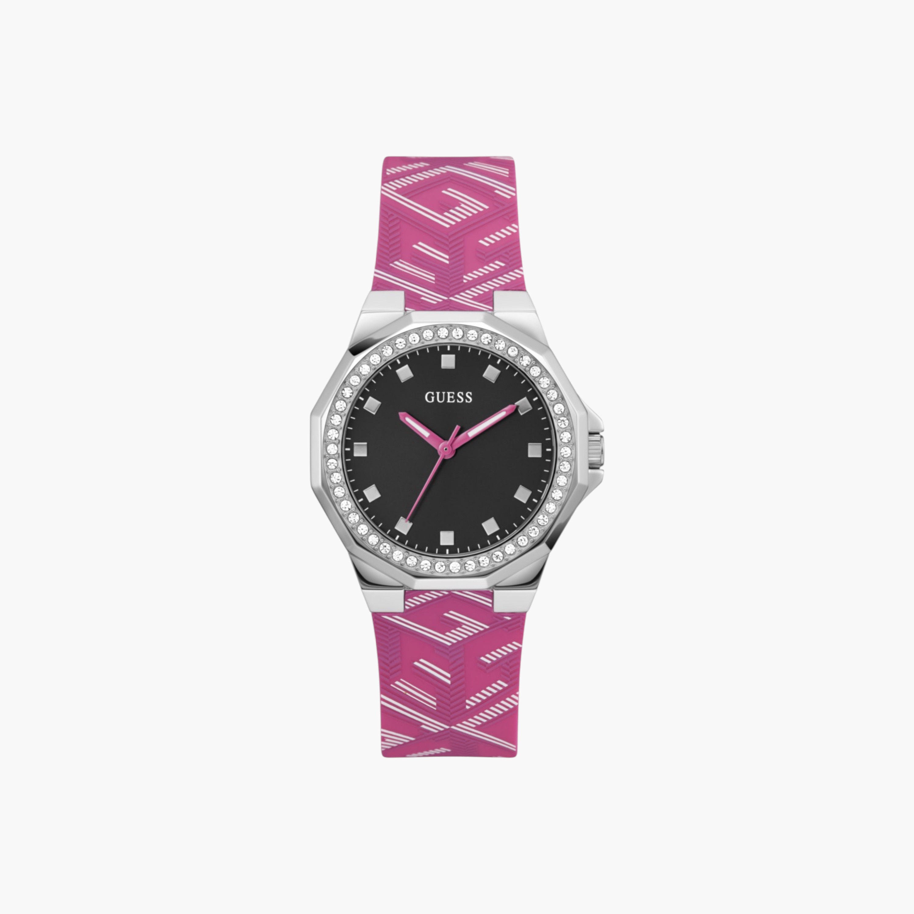 Guess Pink Silicone Strap Analog Watch-women-watchesandjewellery-watches-image-1