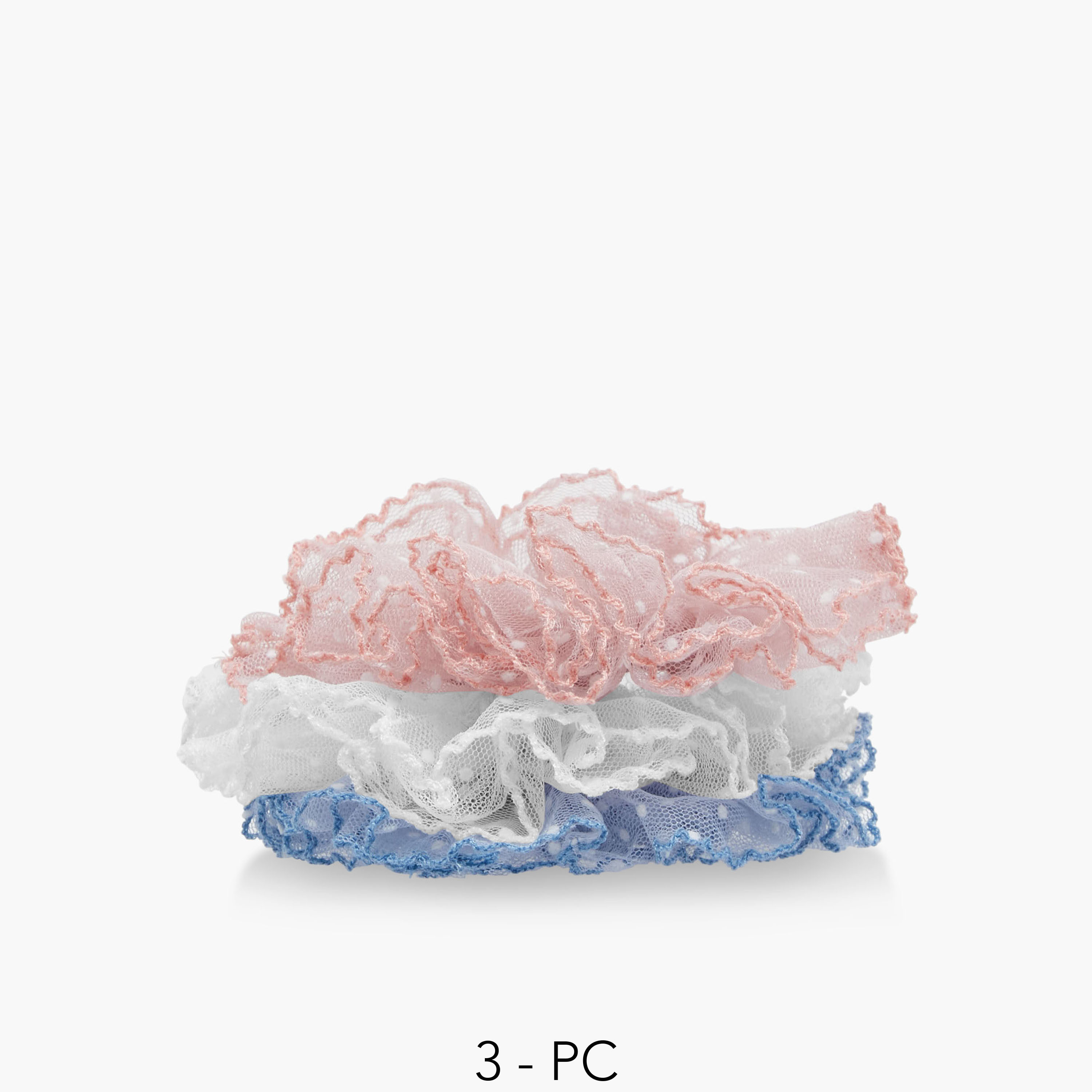 Pack of 3 Charmz Hair Scrunchie with Mesh Texture-girls-accessories-hairaccessories-image-1