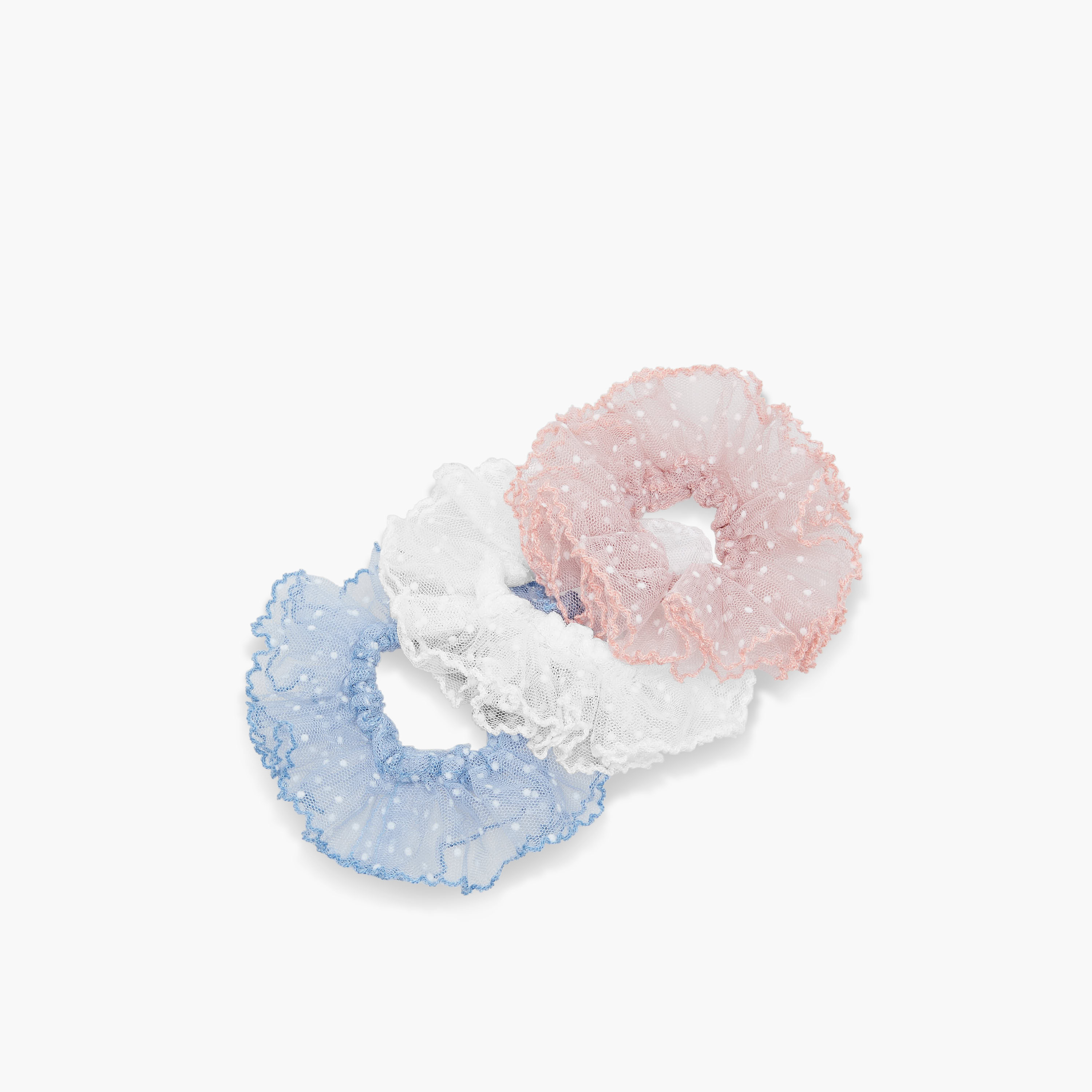 Pack of 3 Charmz Hair Scrunchie with Mesh Texture-girls-accessories-hairaccessories-image-2