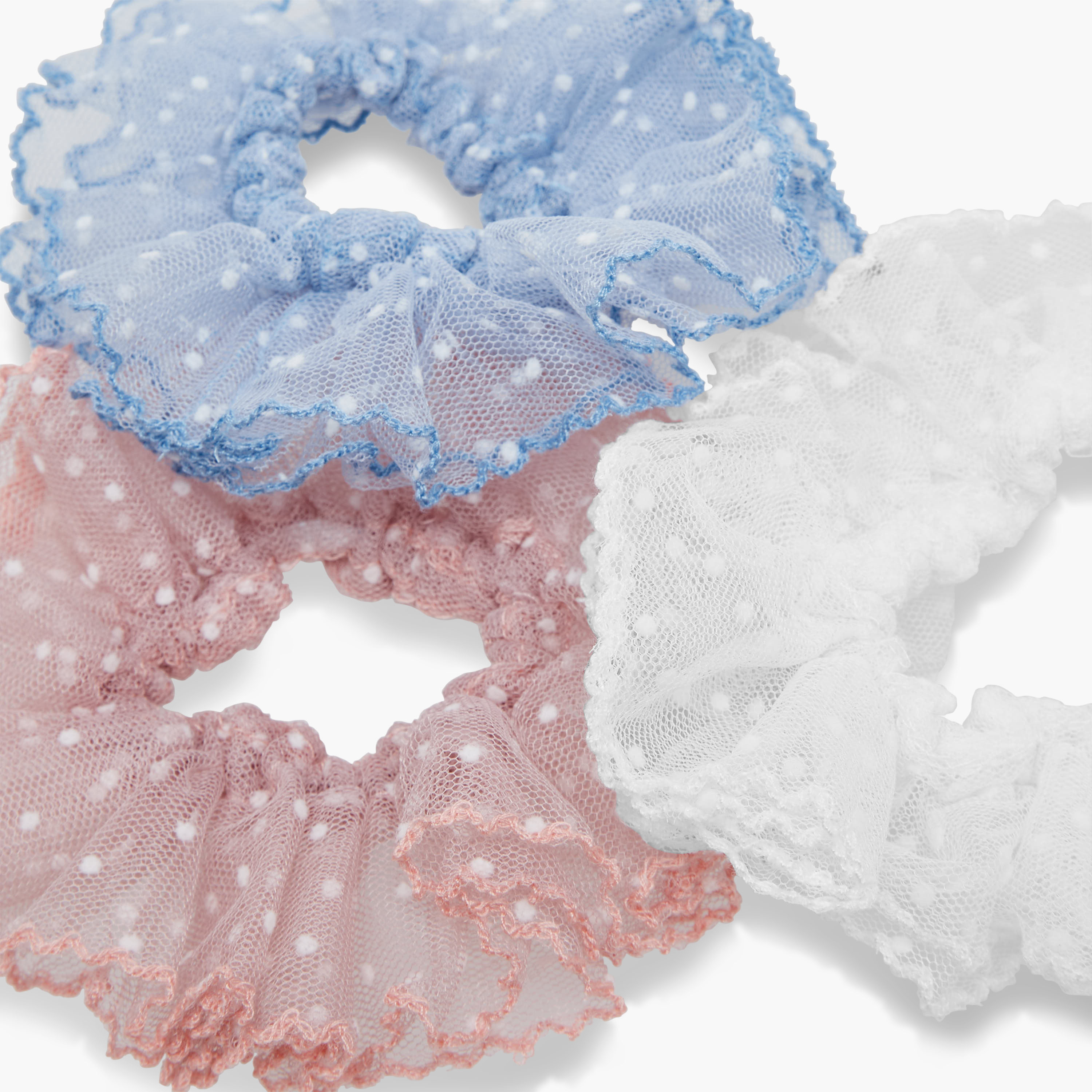 Pack of 3 Charmz Hair Scrunchie with Mesh Texture-girls-accessories-hairaccessories-image-4