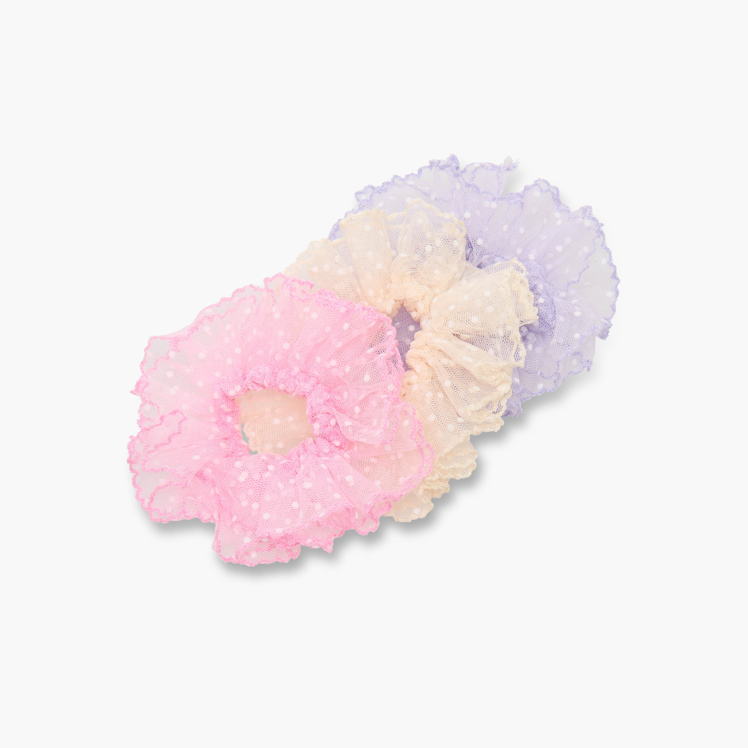 Pack of 3 Charmz Scrunchie with Polka Dot Print-girls-accessories-hairaccessories-image-2