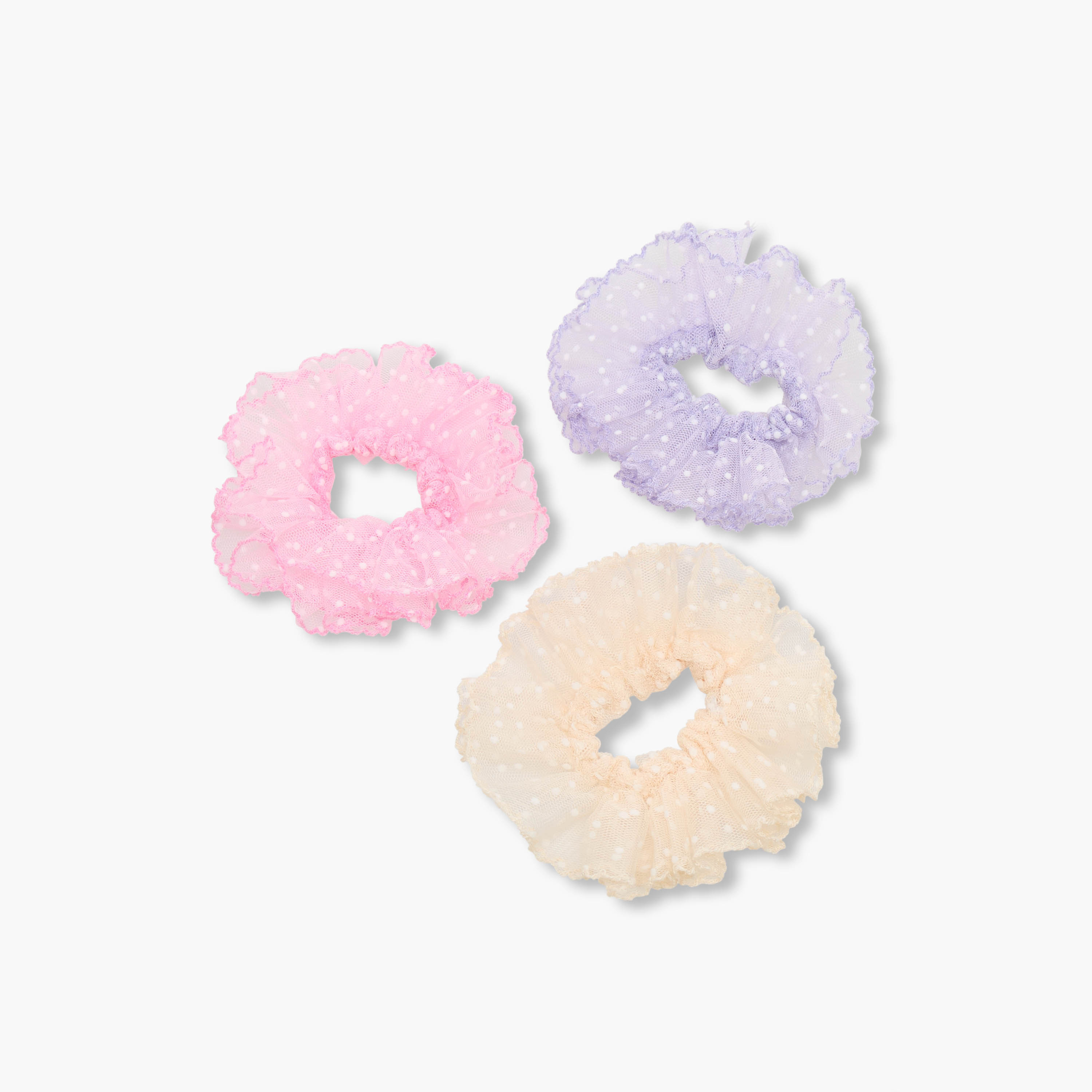 Pack of 3 Charmz Scrunchie with Polka Dot Print-girls-accessories-hairaccessories-image-3